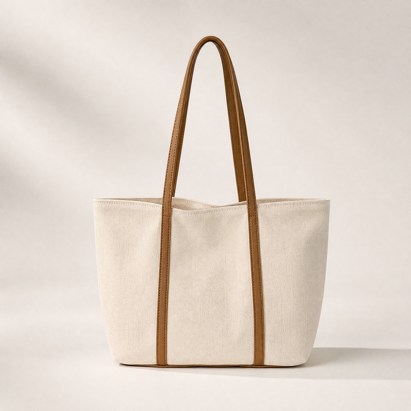 Large Canvas Shoulder Tote Bag – Lightweight Everyday Handbag with Magnetic Buckle