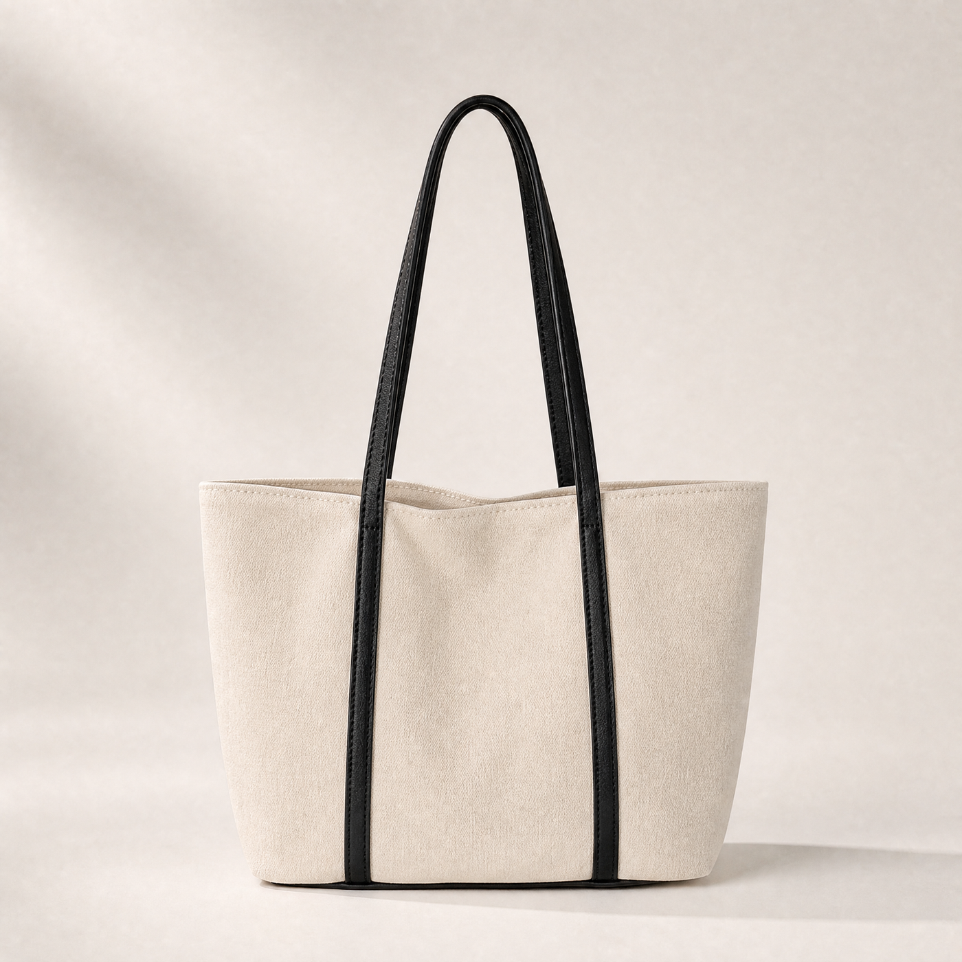 Large Canvas Shoulder Tote Bag – Lightweight Everyday Handbag with Magnetic Buckle