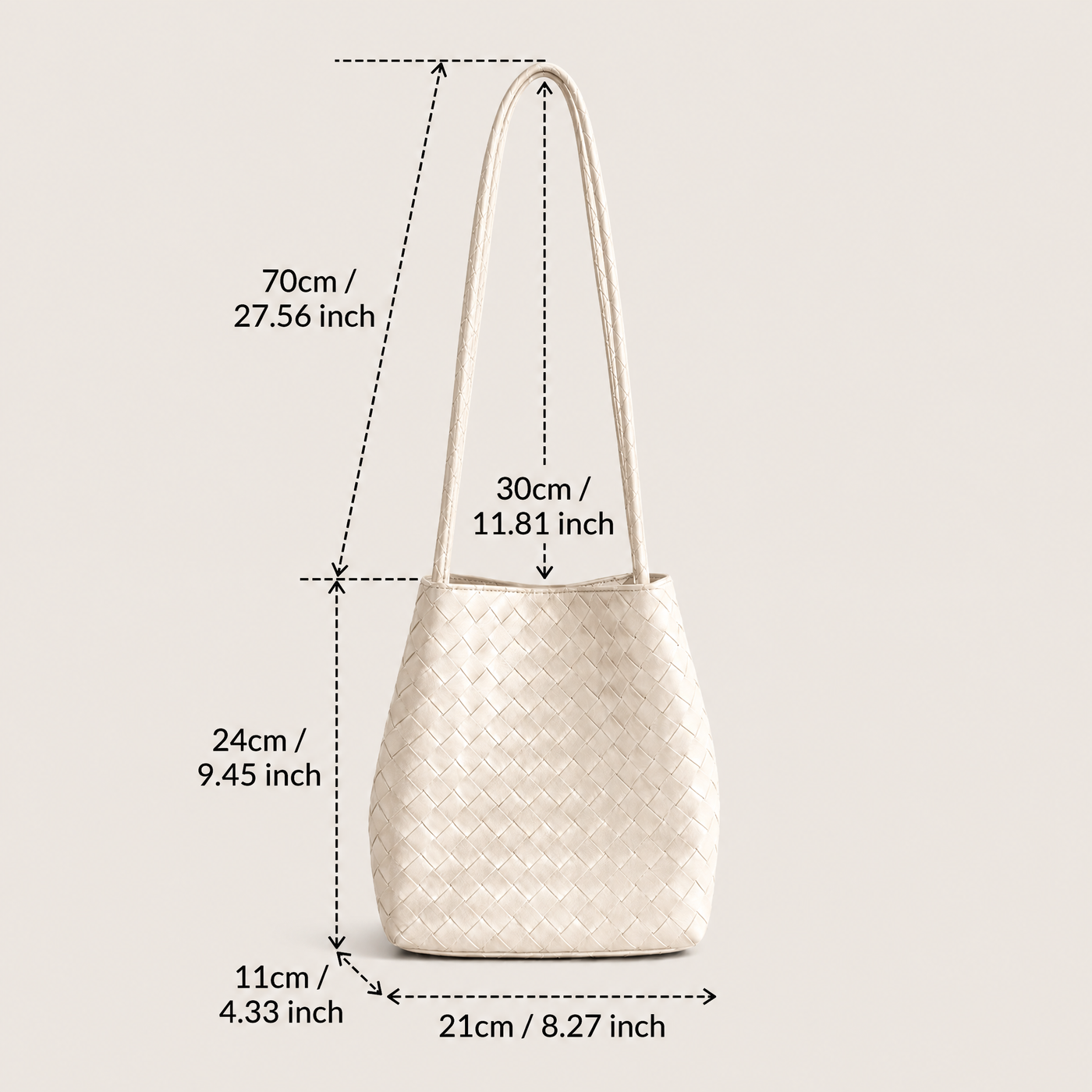 Rhea Woven Bucket Shoulder Bag