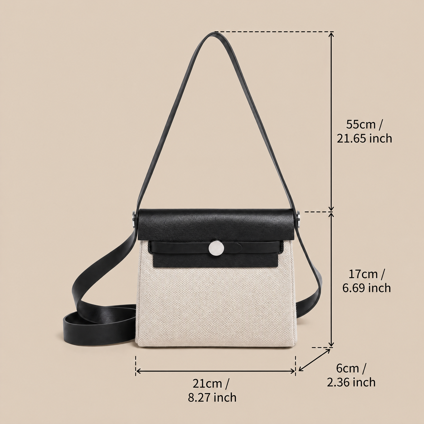 Vela Canvas Vertical Square Crossbody Bag