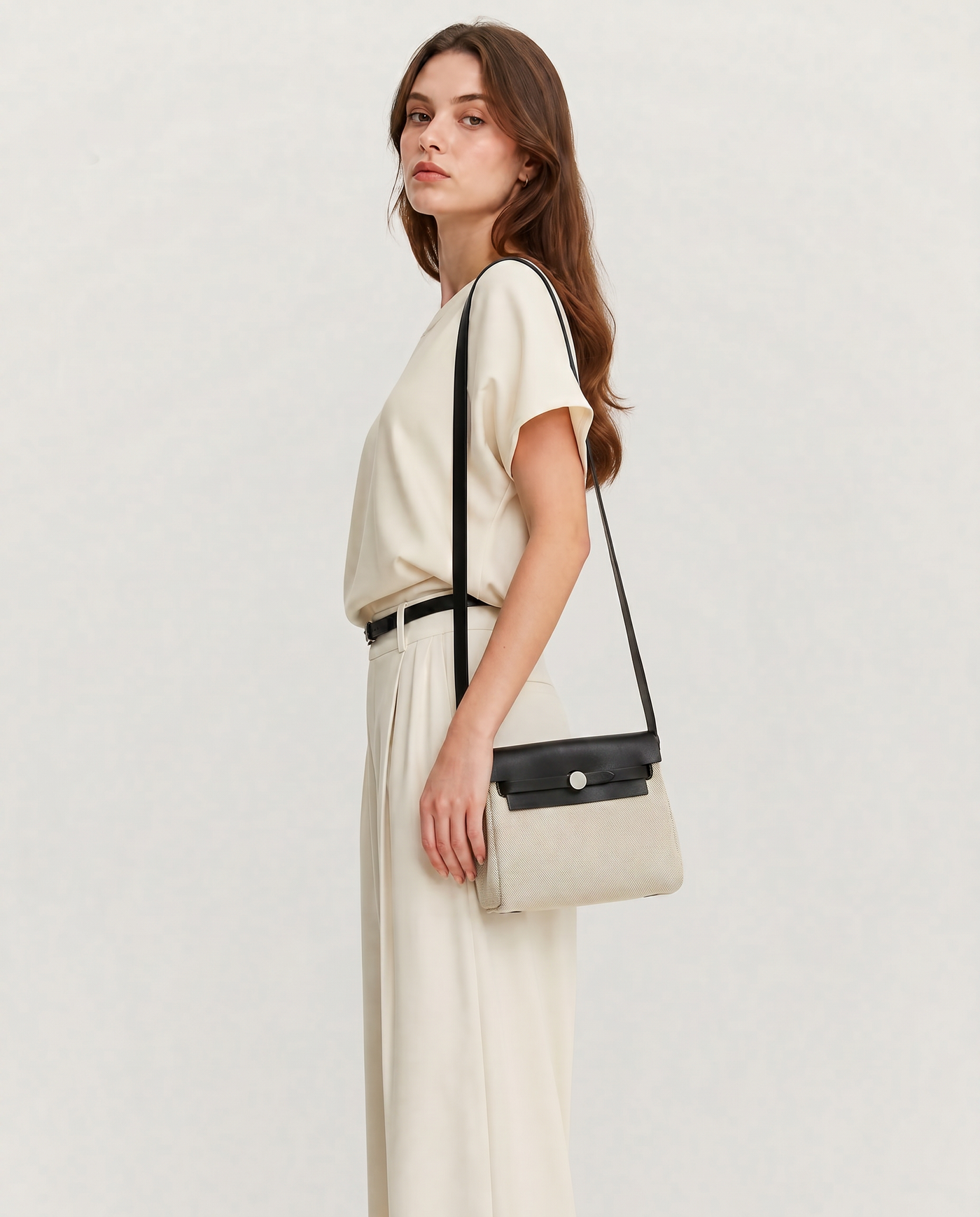 Vela Canvas Vertical Square Crossbody Bag