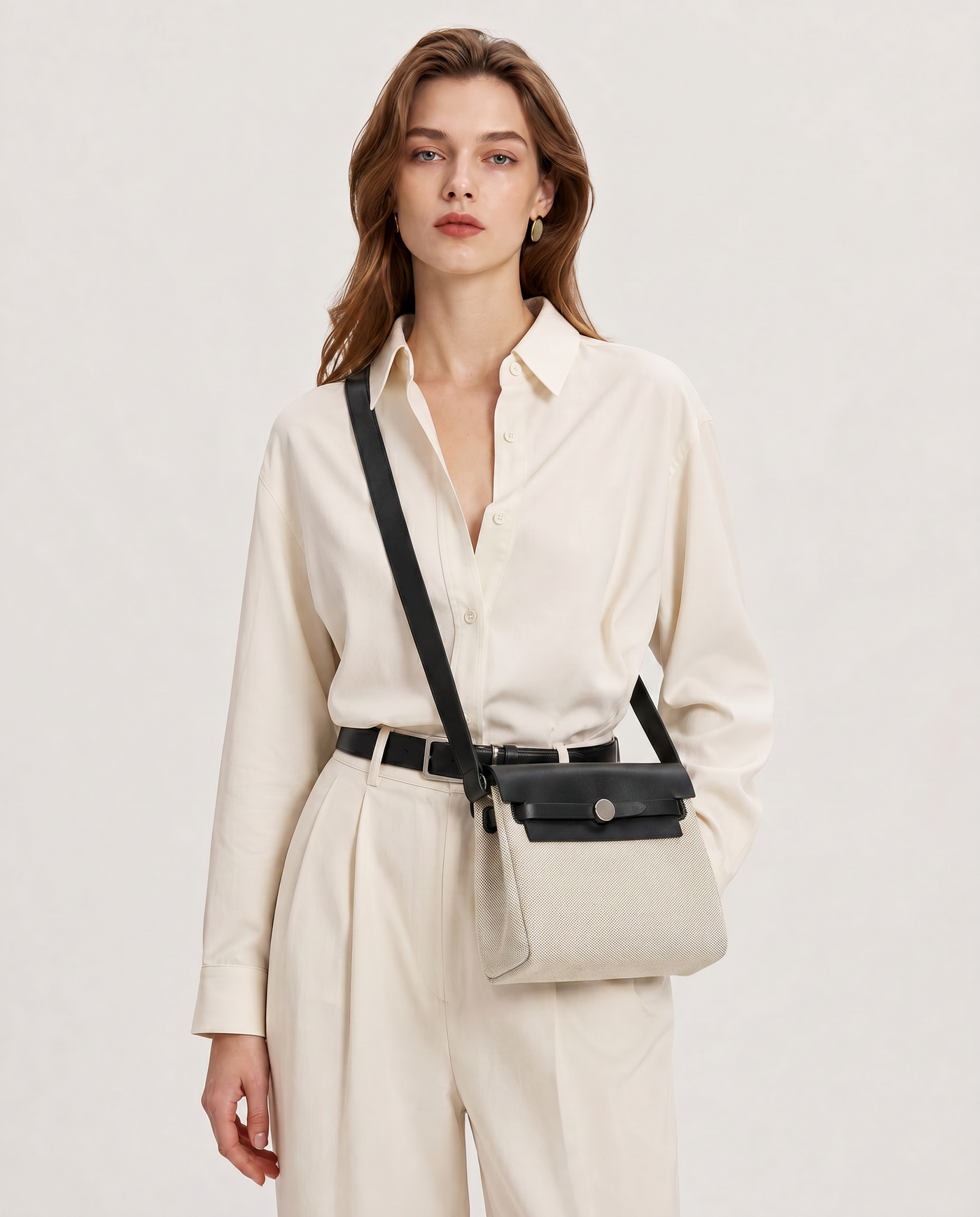 Vela Canvas Vertical Square Crossbody Bag
