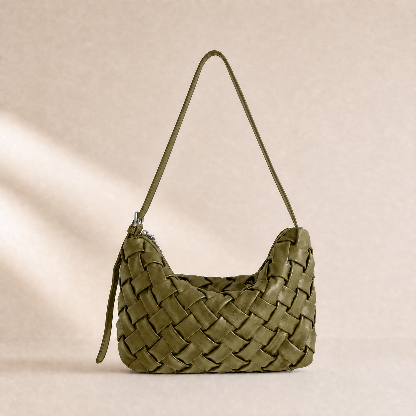 Handmade PU Braided Woven Shoulder Bag