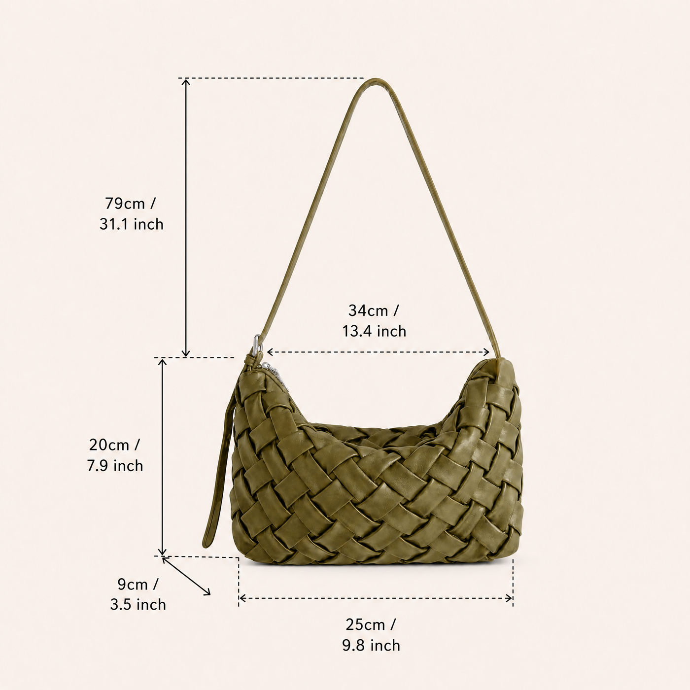 Handmade PU Braided Woven Shoulder Bag
