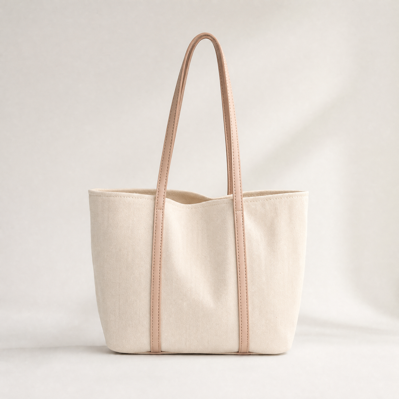 Large Canvas Shoulder Tote Bag – Lightweight Everyday Handbag with Magnetic Buckle