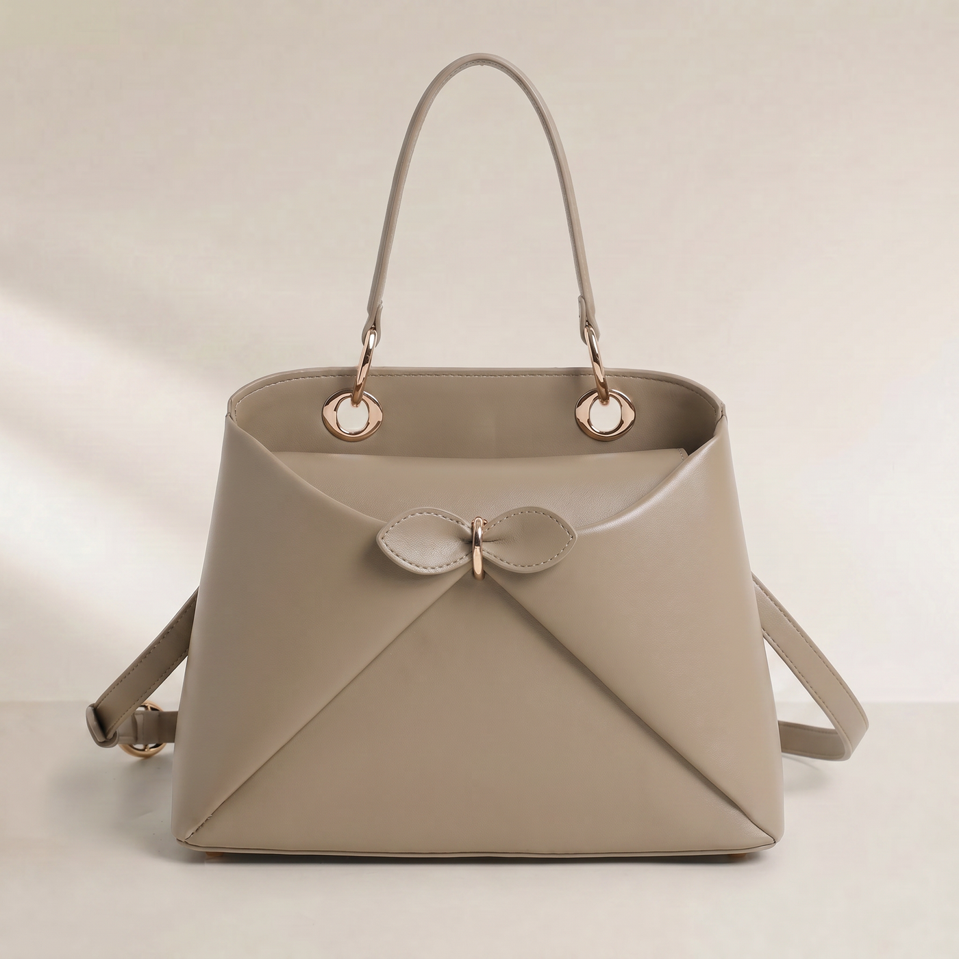Mila Fold Front Vegan Leather Shoulder Bag