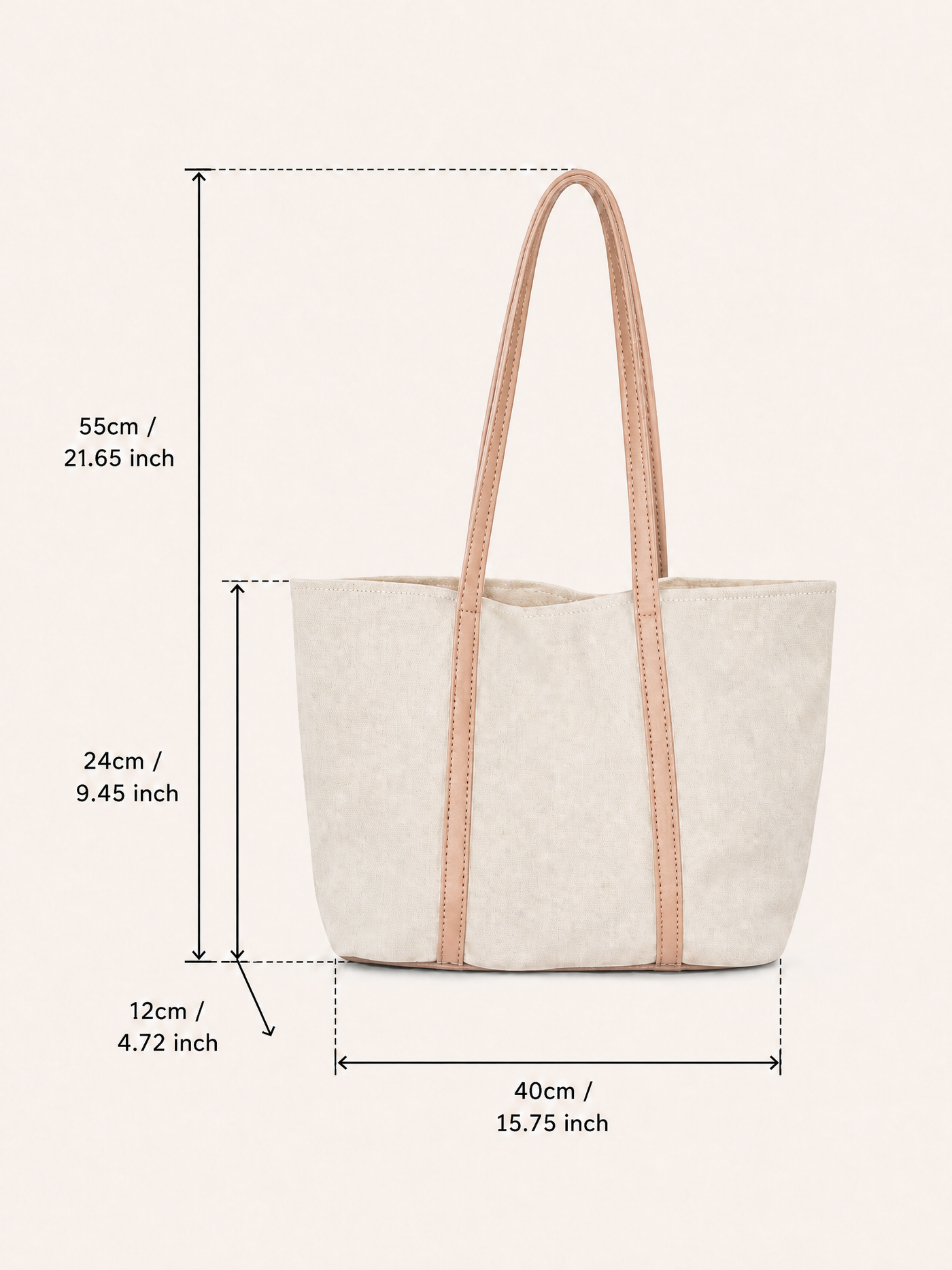 Large Canvas Shoulder Tote Bag – Lightweight Everyday Handbag with Magnetic Buckle