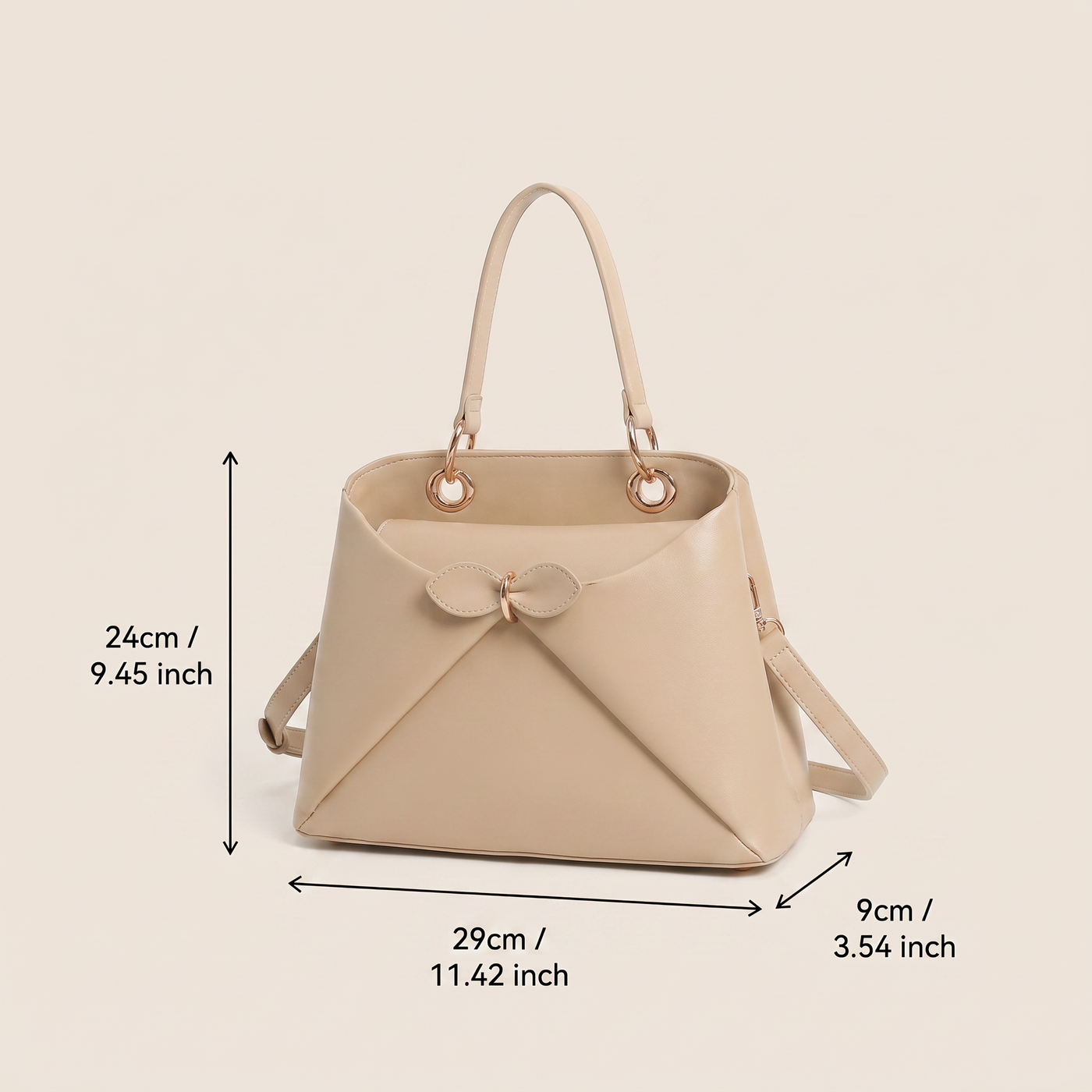 Mila Fold Front Vegan Leather Shoulder Bag