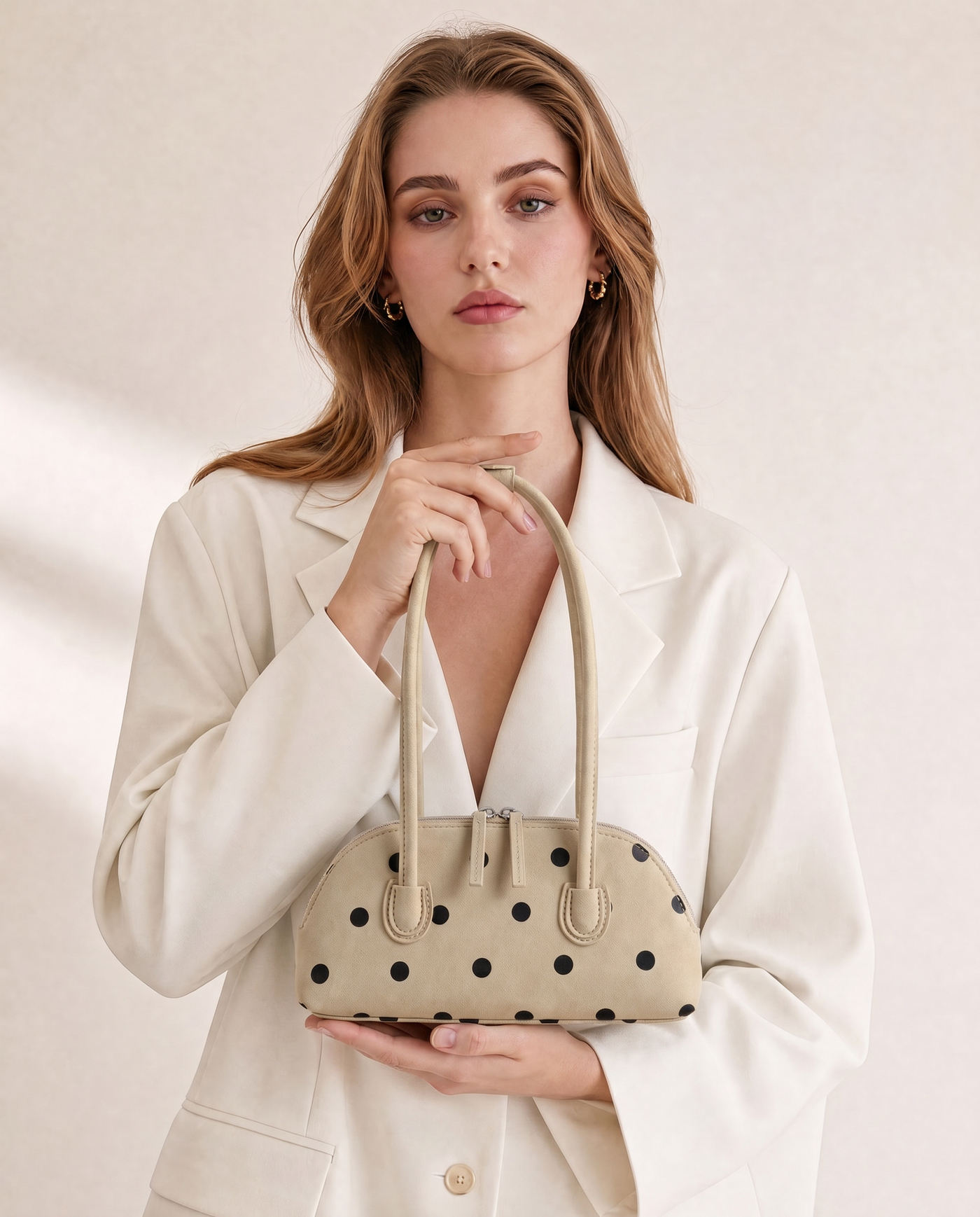 Cleo Polka Dot Boston Underarm Bag