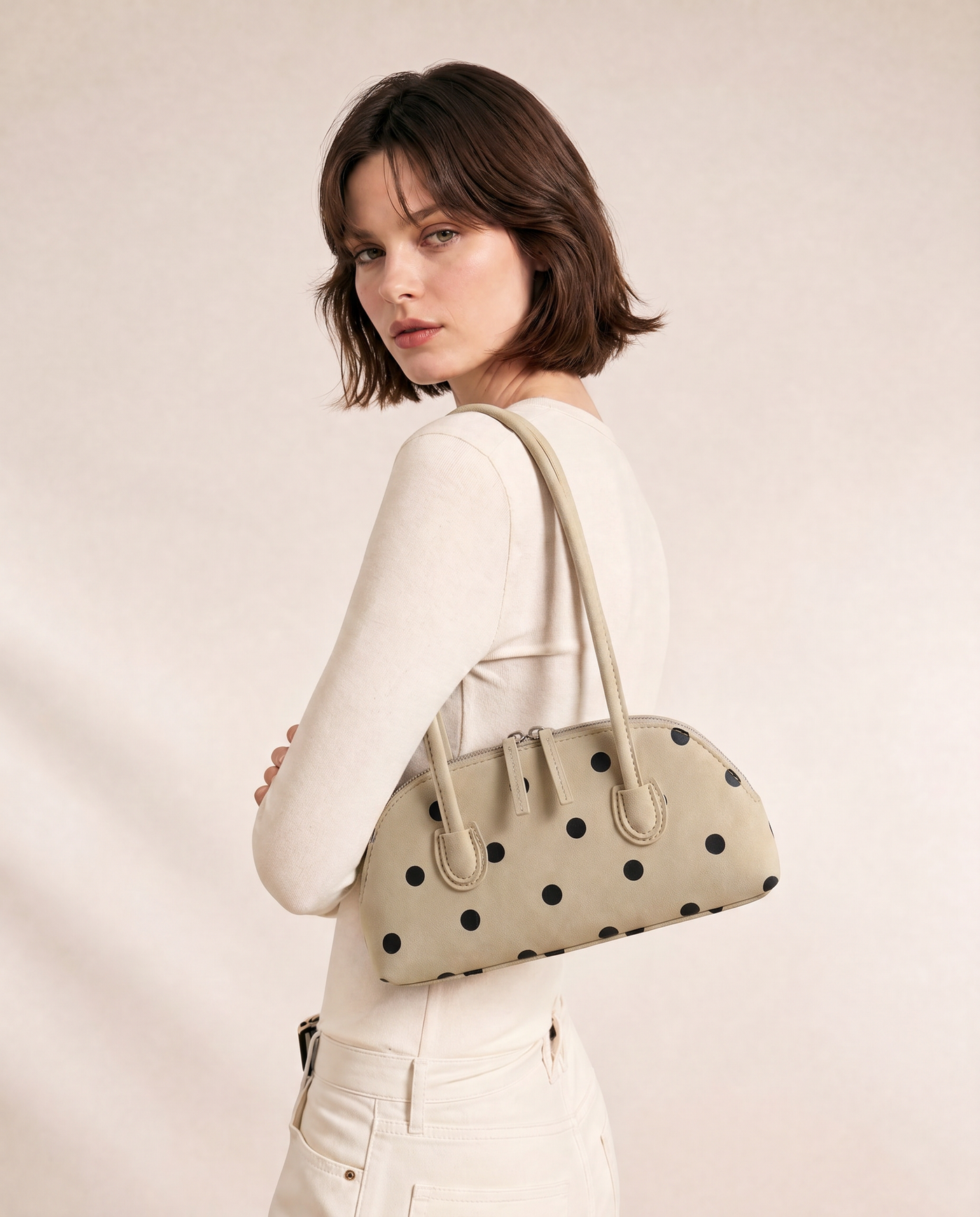Cleo Polka Dot Boston Underarm Bag