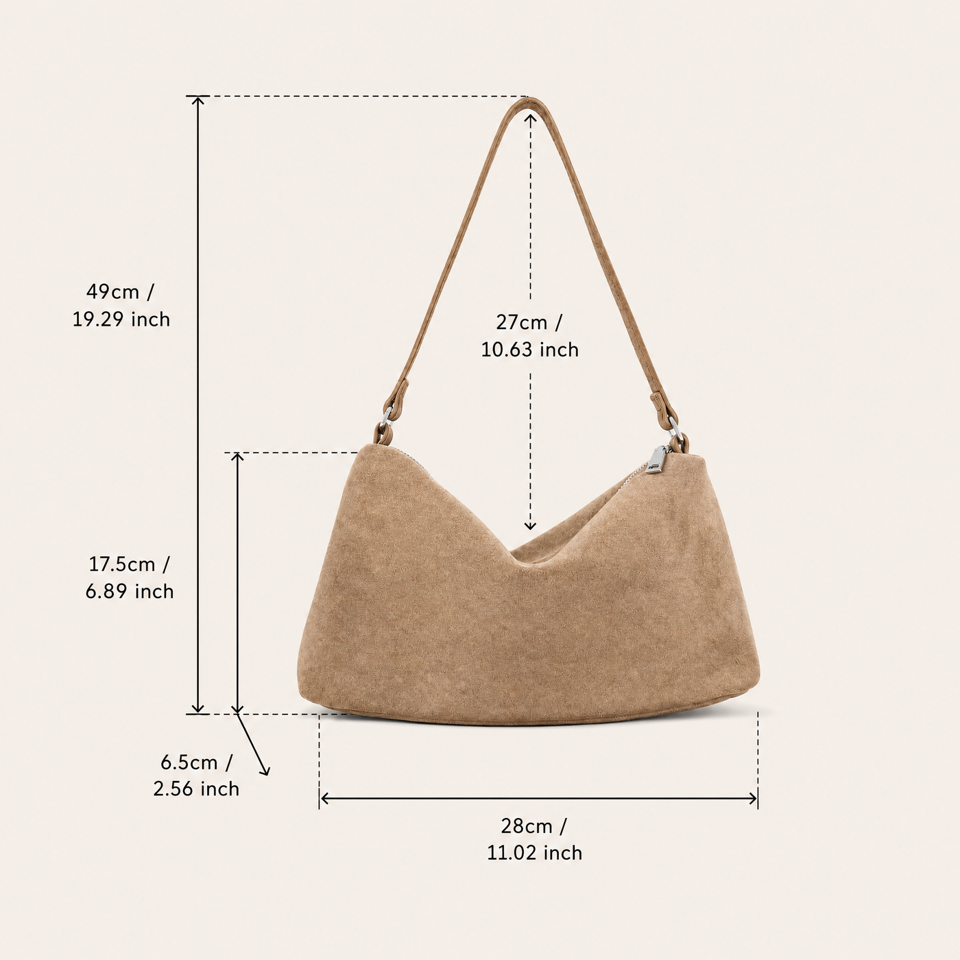 Ayla Suede Minimalist Underarm Bag