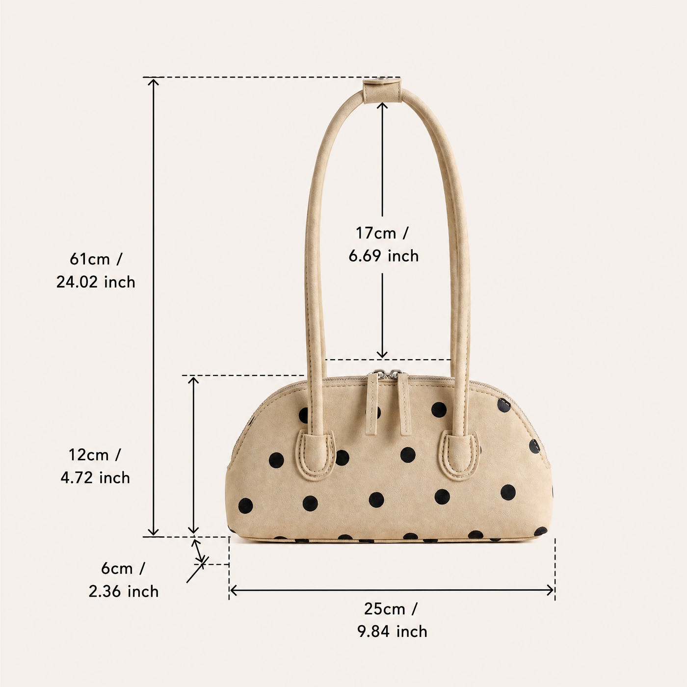Cleo Polka Dot Boston Underarm Bag