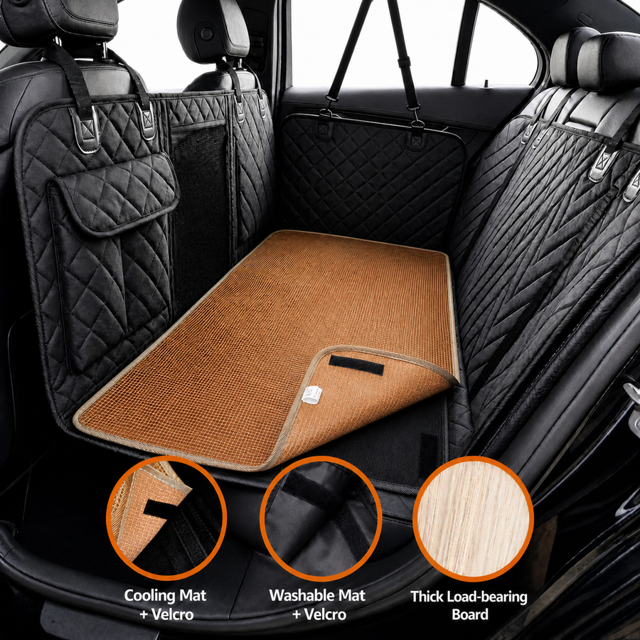 3-in-1 Hard-Bottom Dog Car Seat Cover & Back Seat Extender