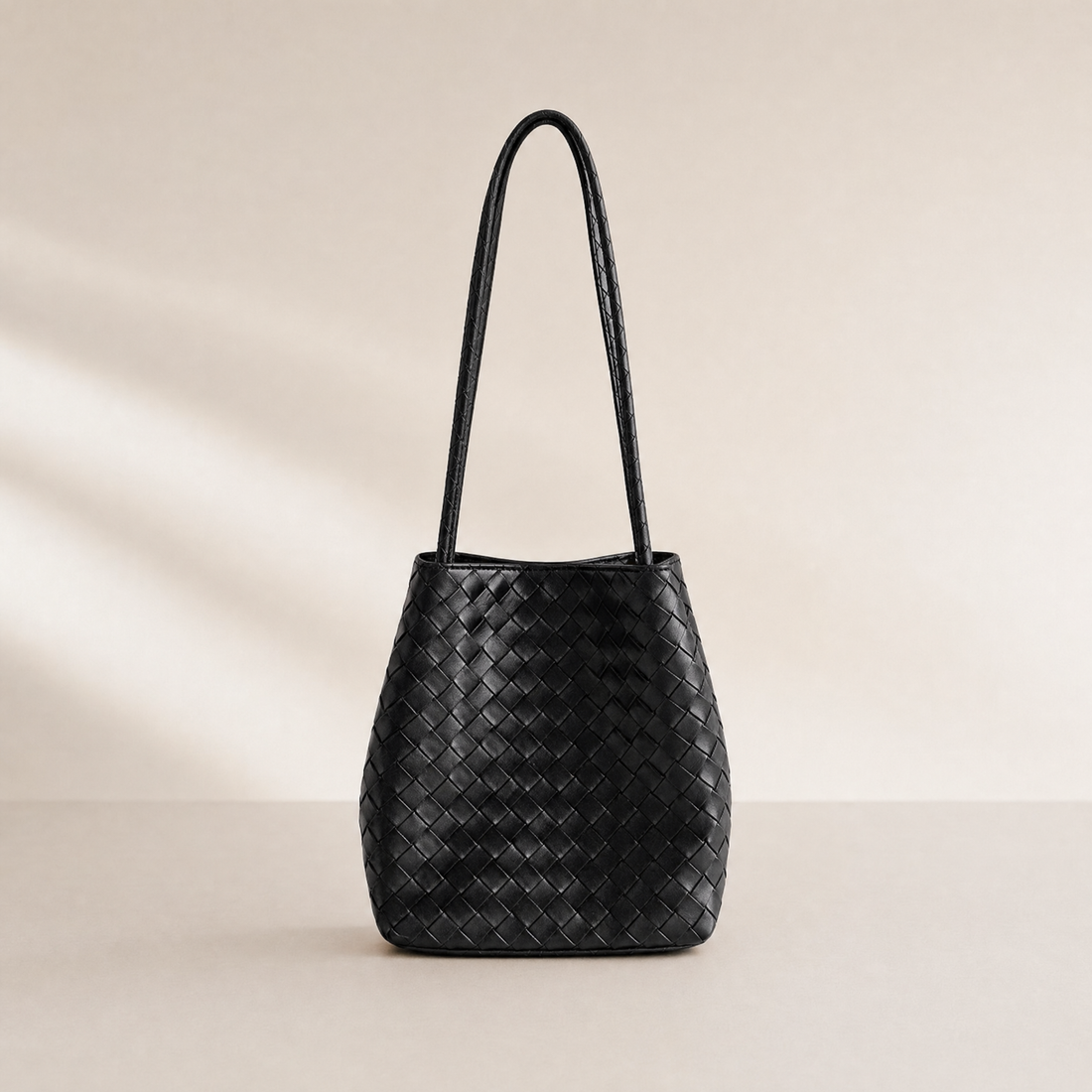 Rhea Woven Bucket Shoulder Bag