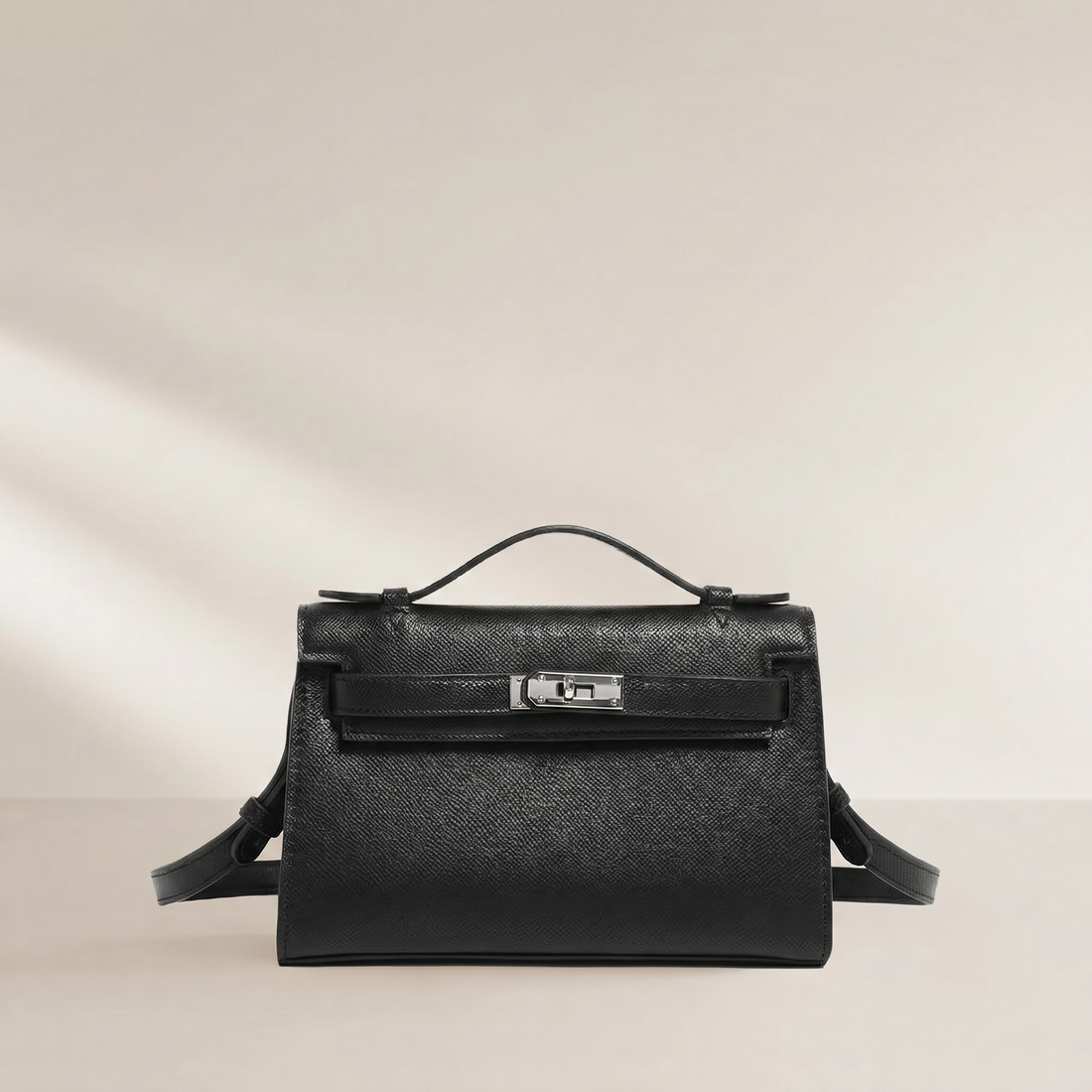 Thea Textured Vegan Leather Kelly Shoulder Bag