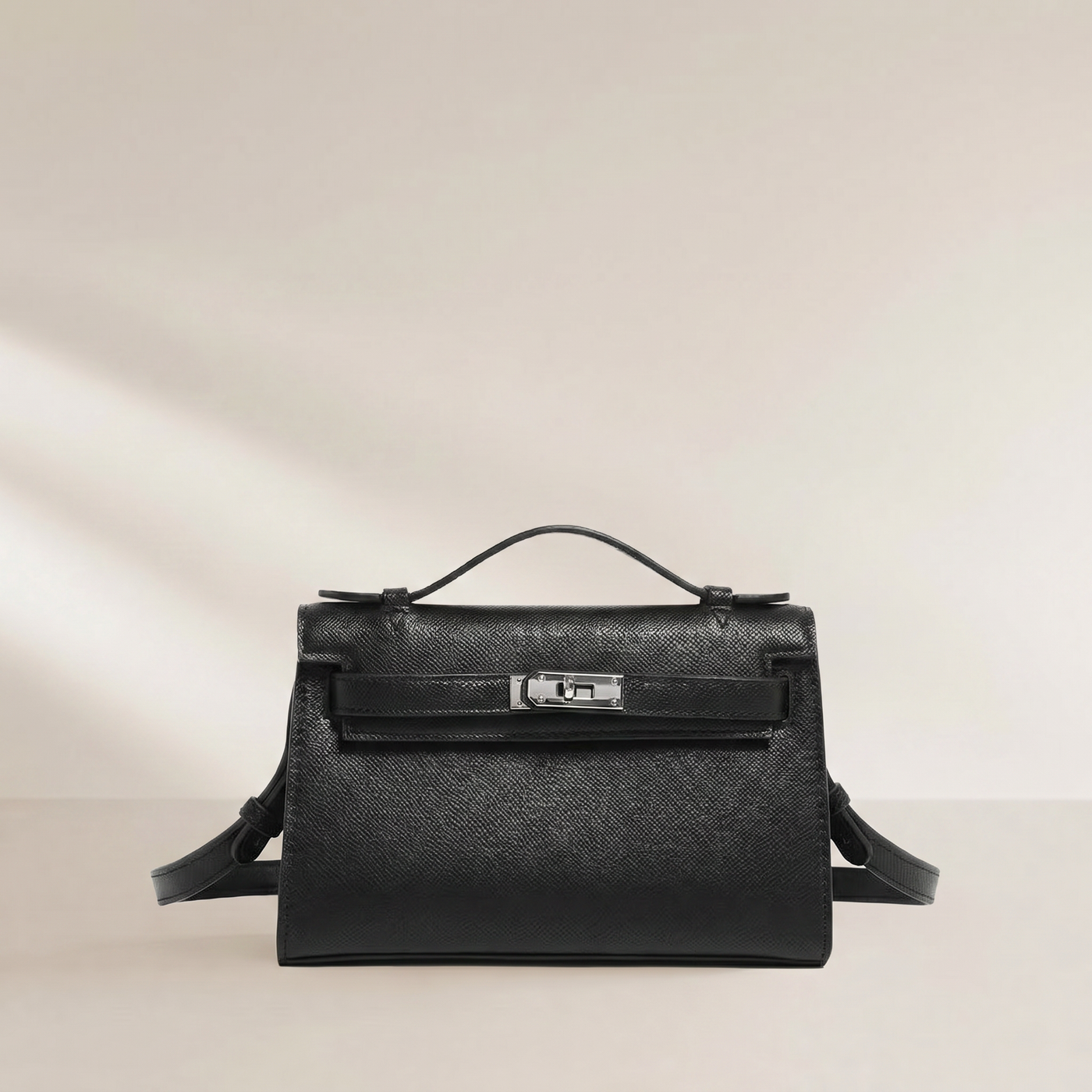 Thea Textured Vegan Leather Kelly Shoulder Bag