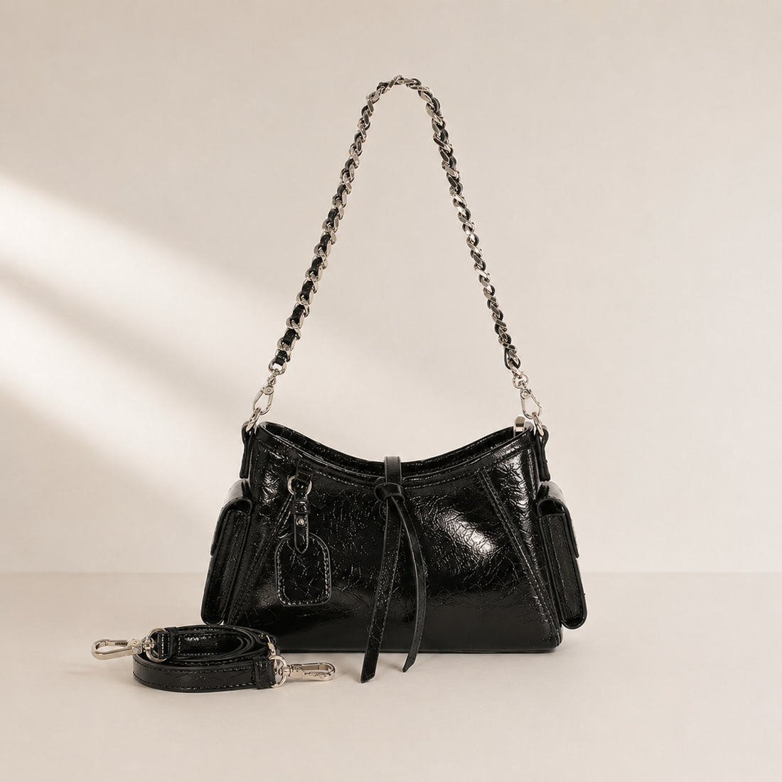 Kira Vegan Leather Open Top Mini Tote Bag