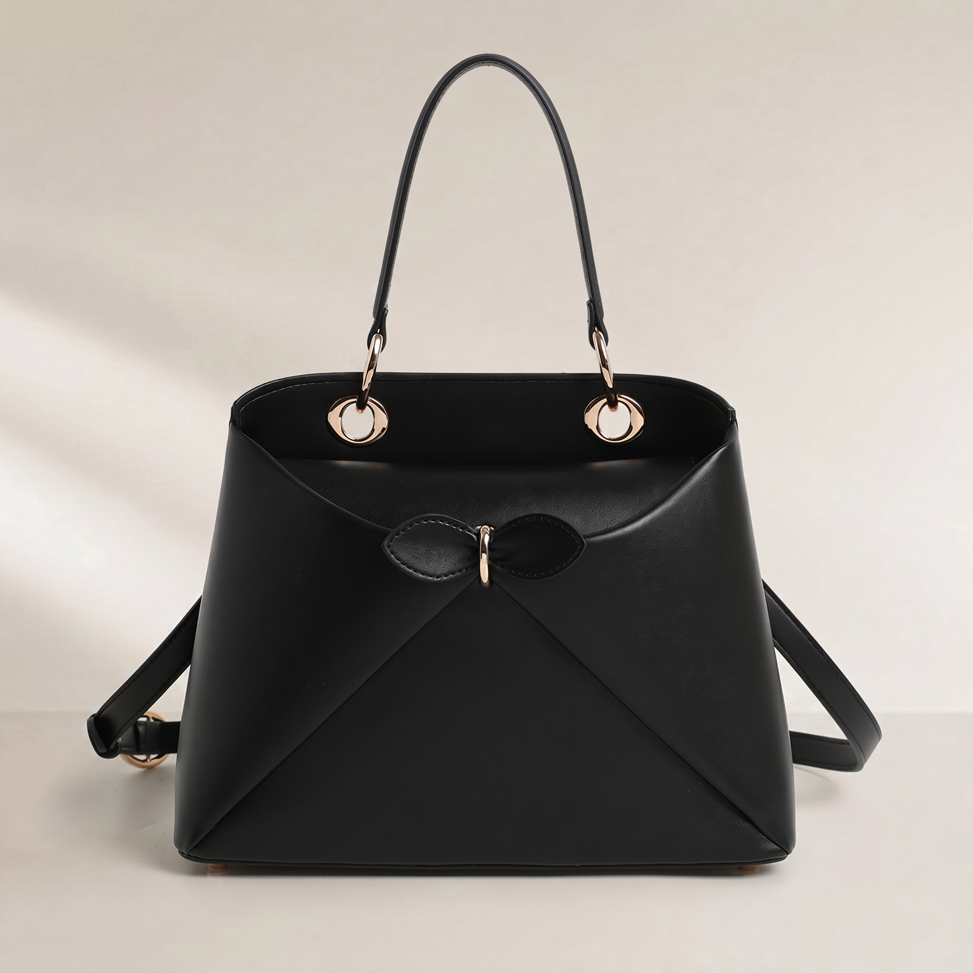 Mila Fold Front Vegan Leather Shoulder Bag