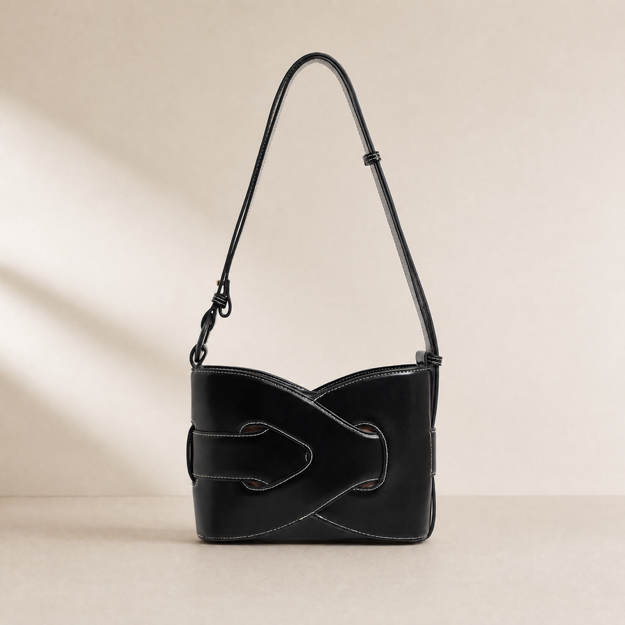 Aria Woven Geometric Shoulder Bag