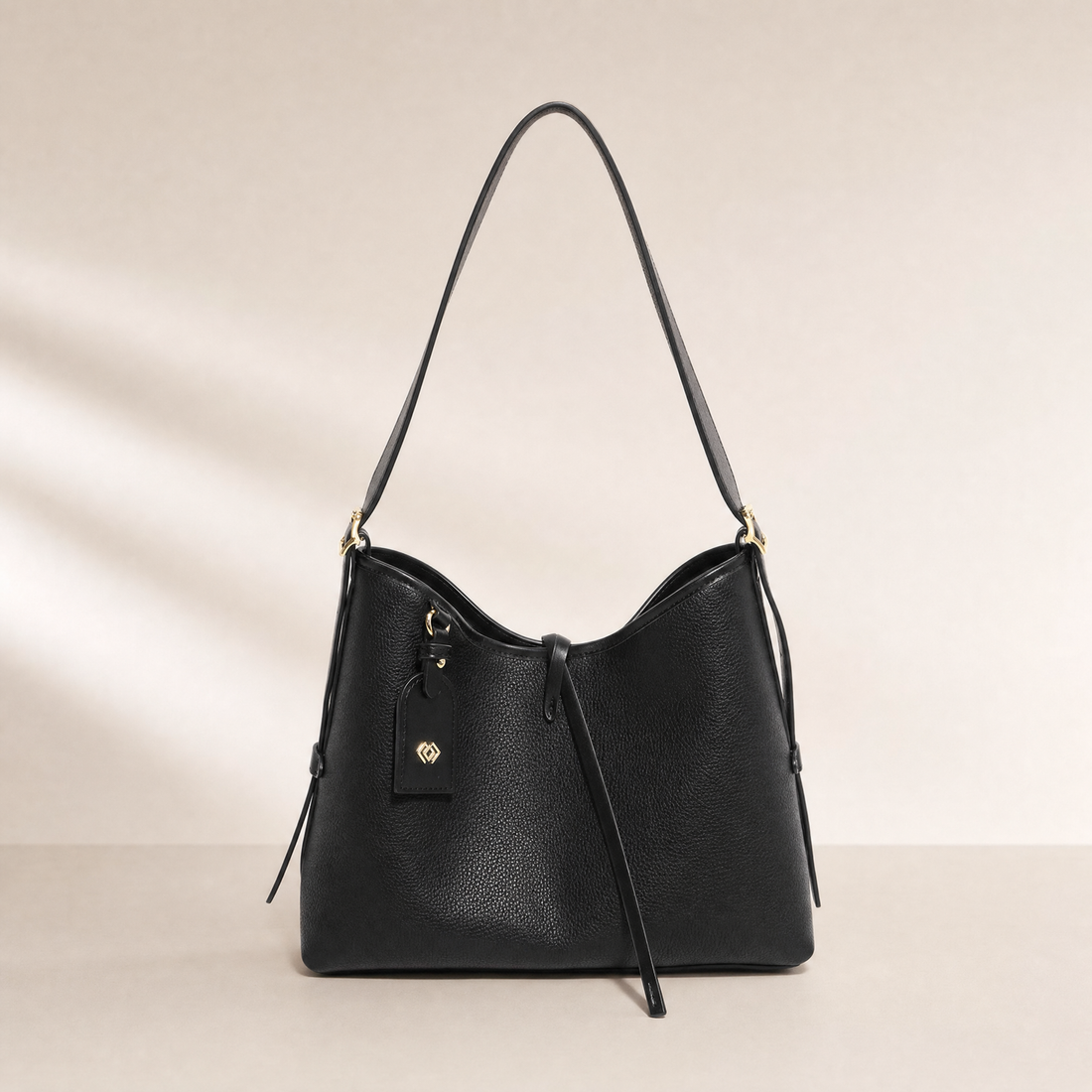 Maya Pebbled Bucket Shoulder Bag
