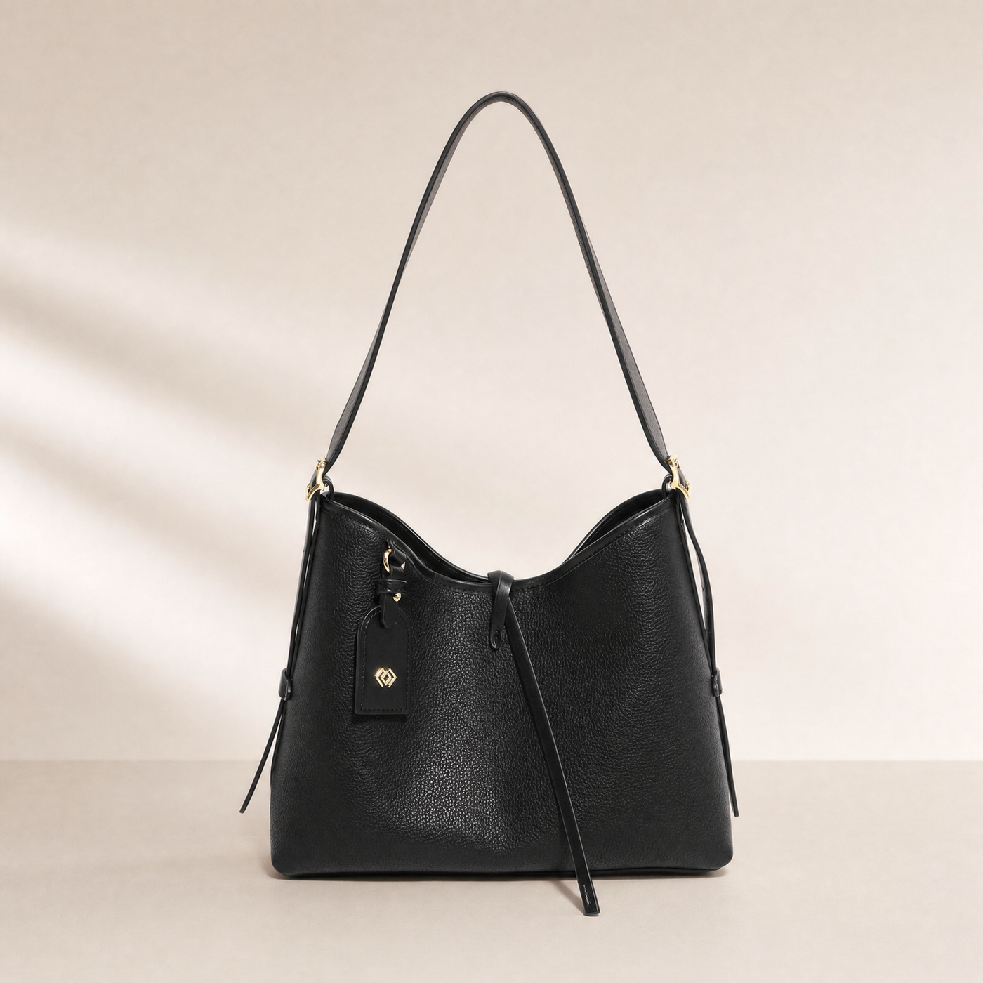 Maya Pebbled Bucket Shoulder Bag