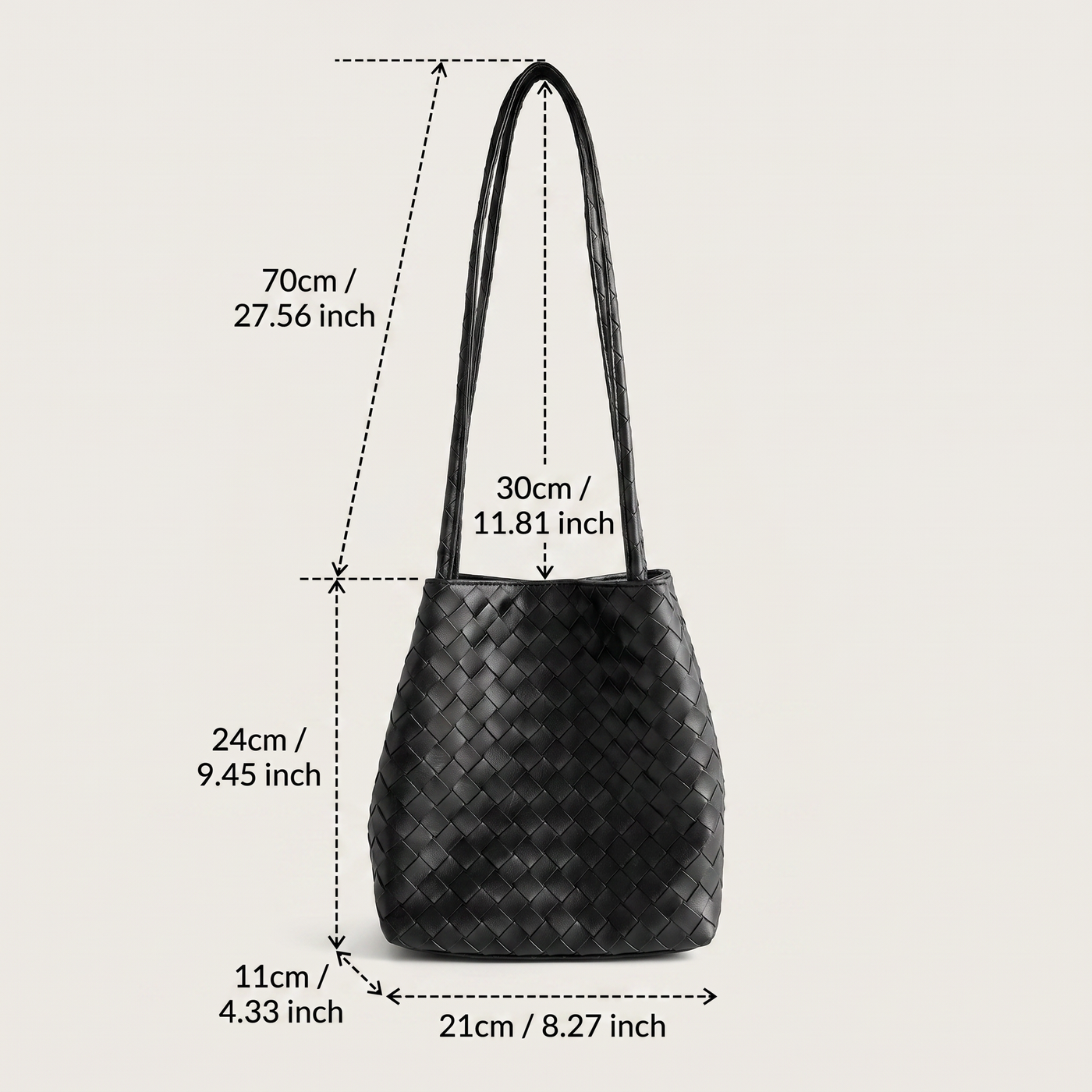 Rhea Woven Bucket Shoulder Bag