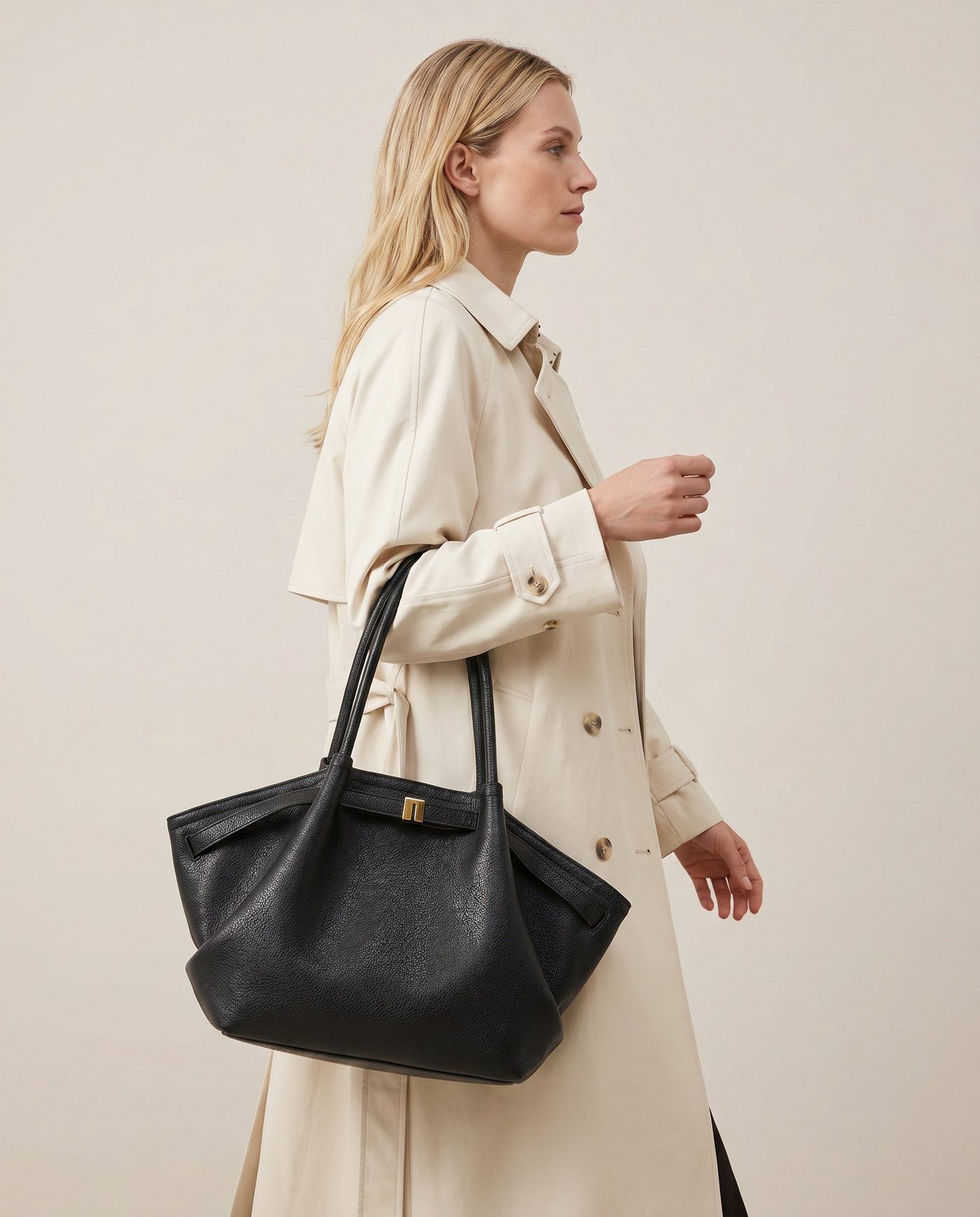 Mira Structured Vegan Leather Shoulder Tote Bag