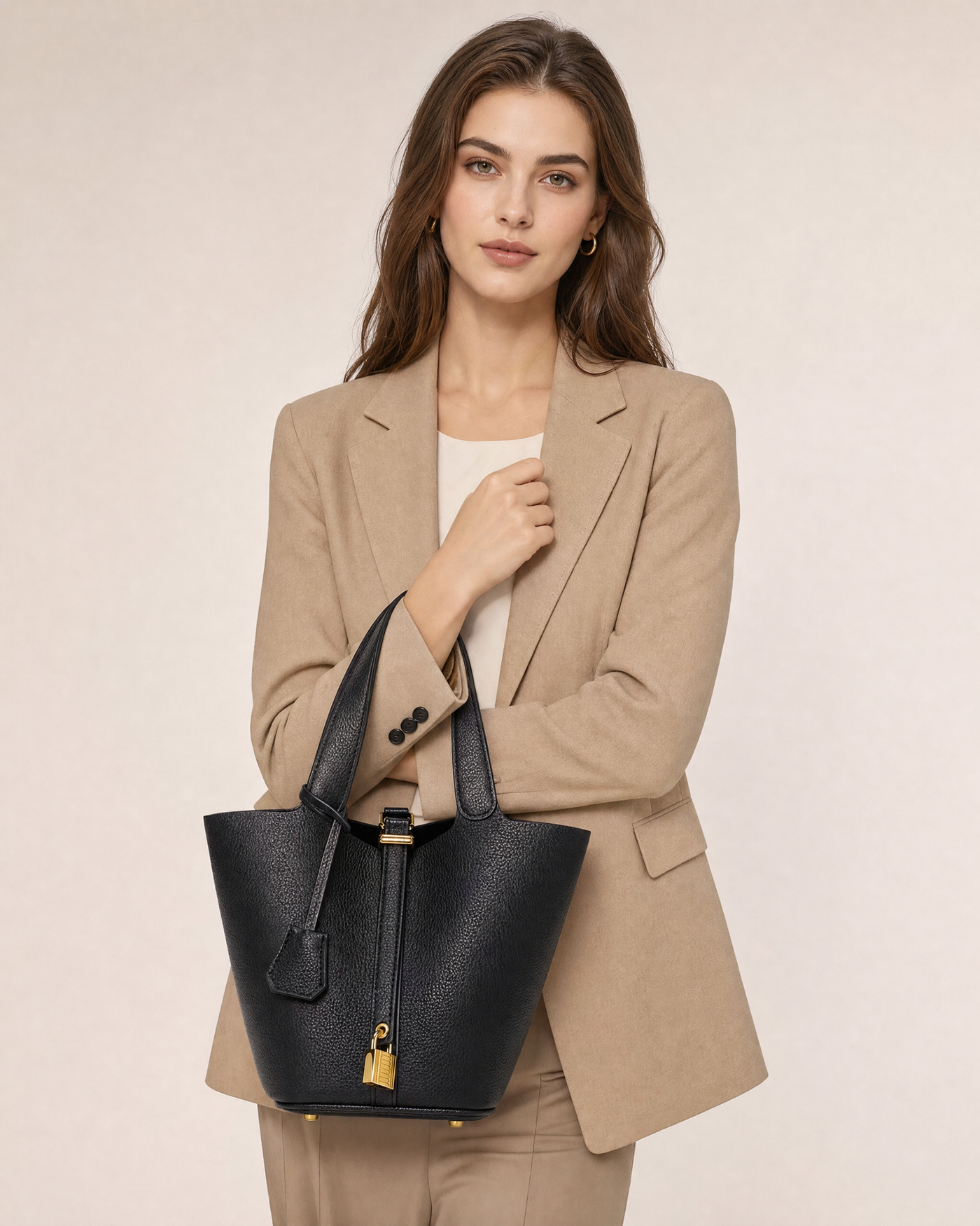 Nola Open Top Bucket Shoulder Bag