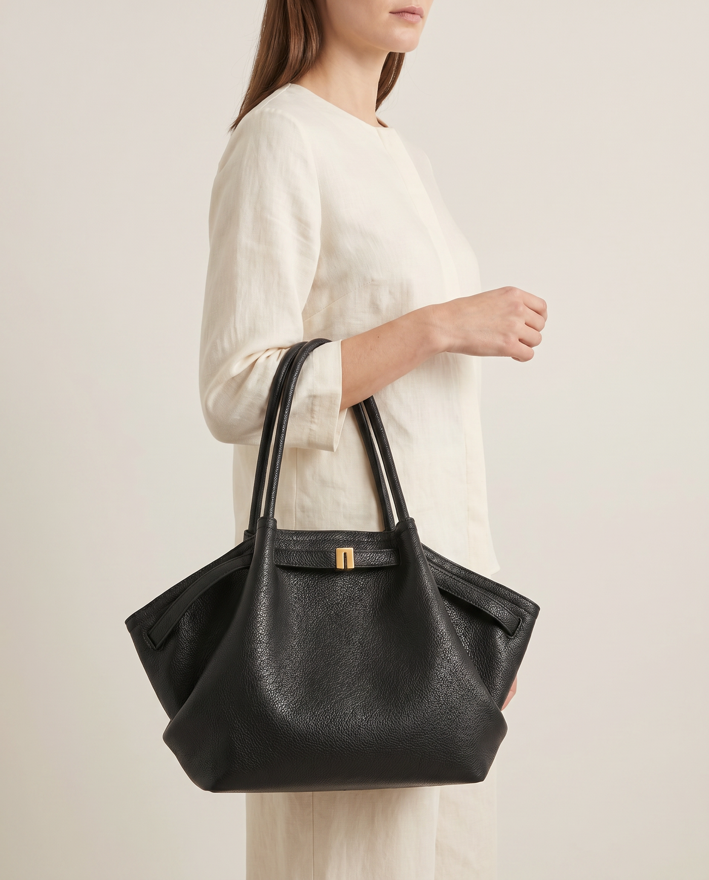 Mira Structured Vegan Leather Shoulder Tote Bag