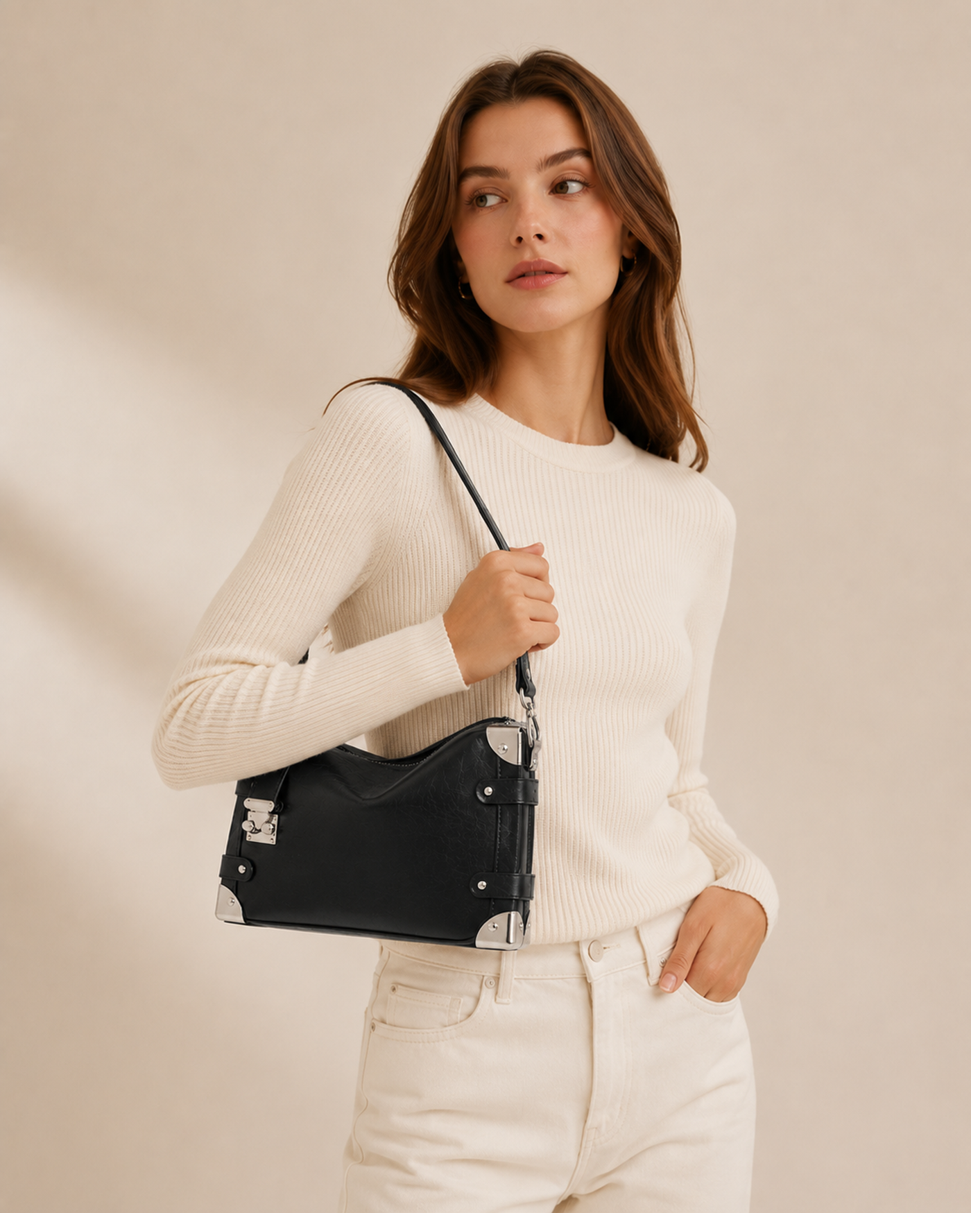 Nina Vegan Leather Underarm Box Bag