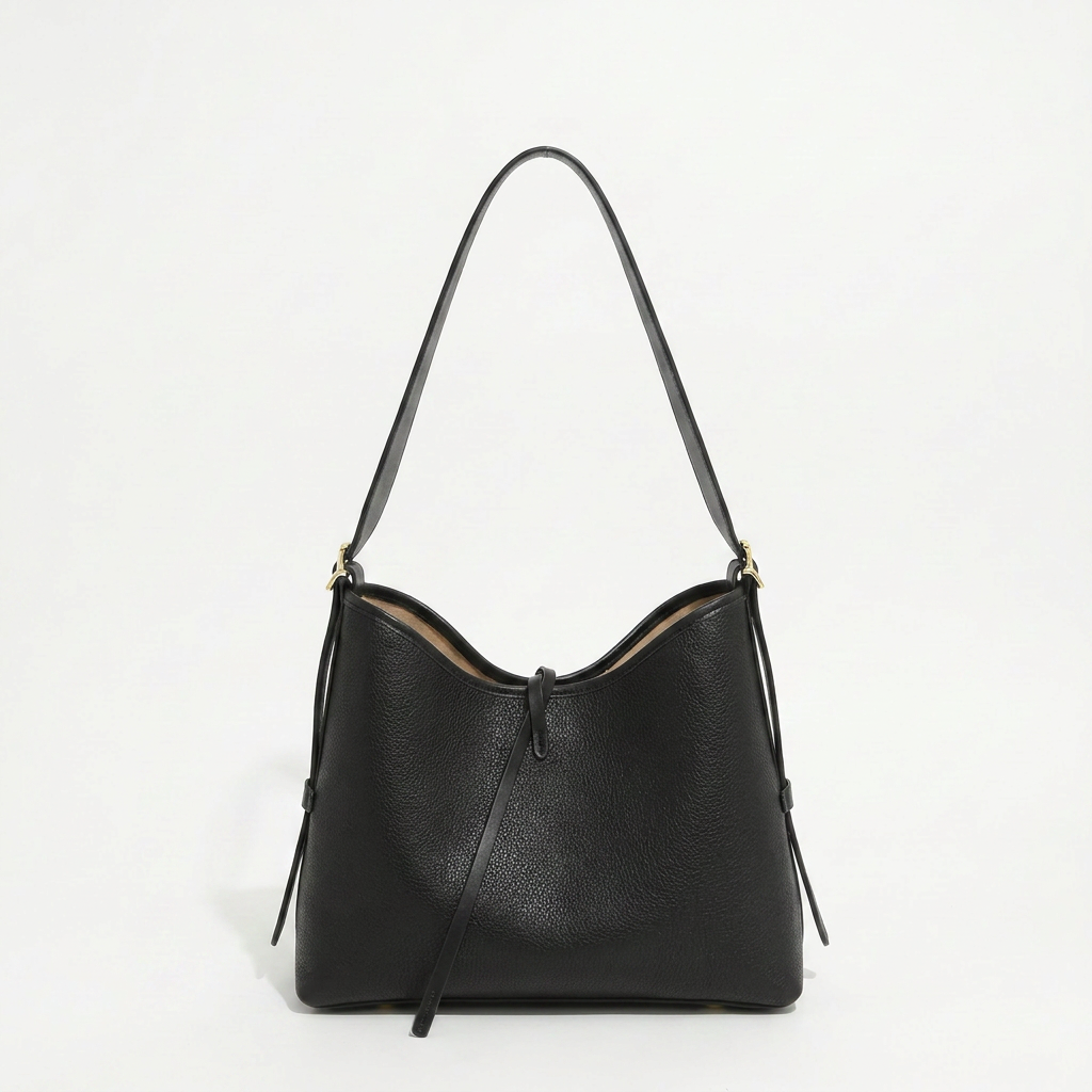 Maya Pebbled Bucket Shoulder Bag
