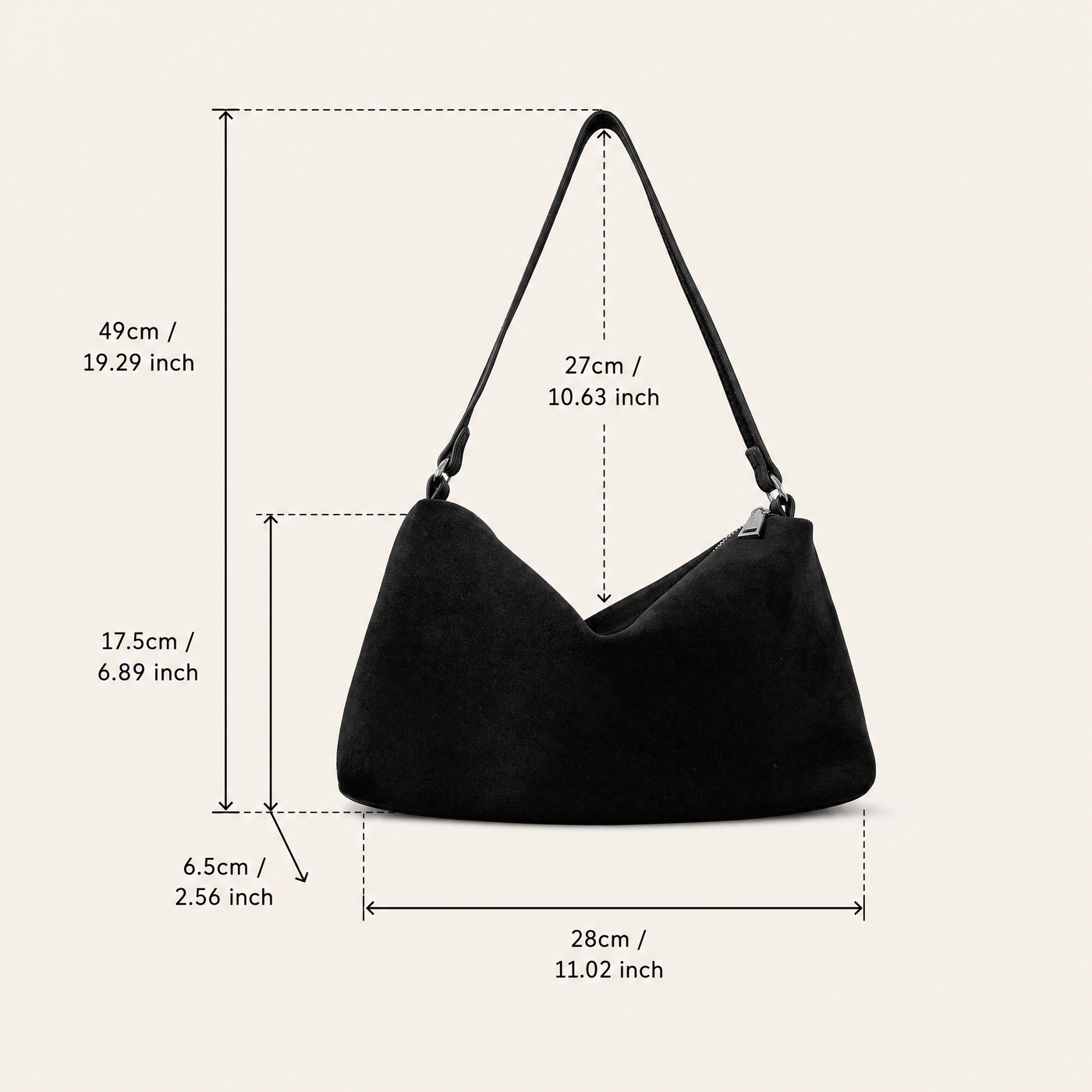 Ayla Suede Minimalist Underarm Bag