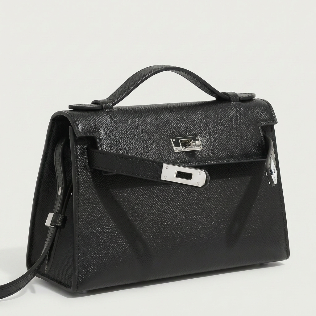 Thea Textured Vegan Leather Kelly Shoulder Bag