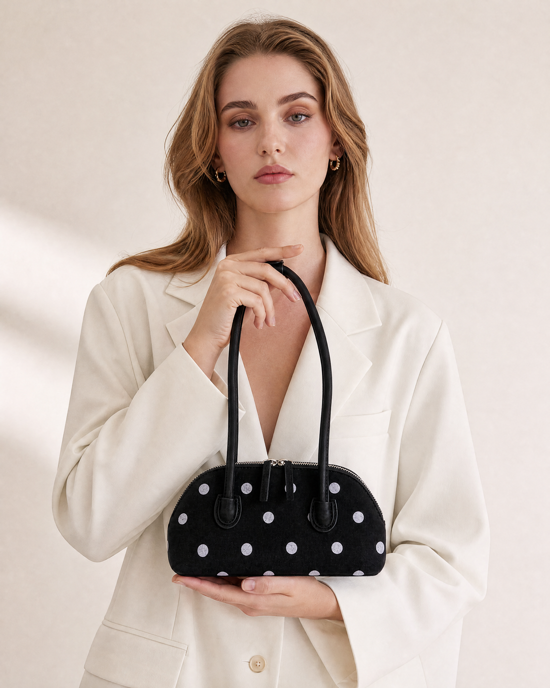 Cleo Polka Dot Boston Underarm Bag