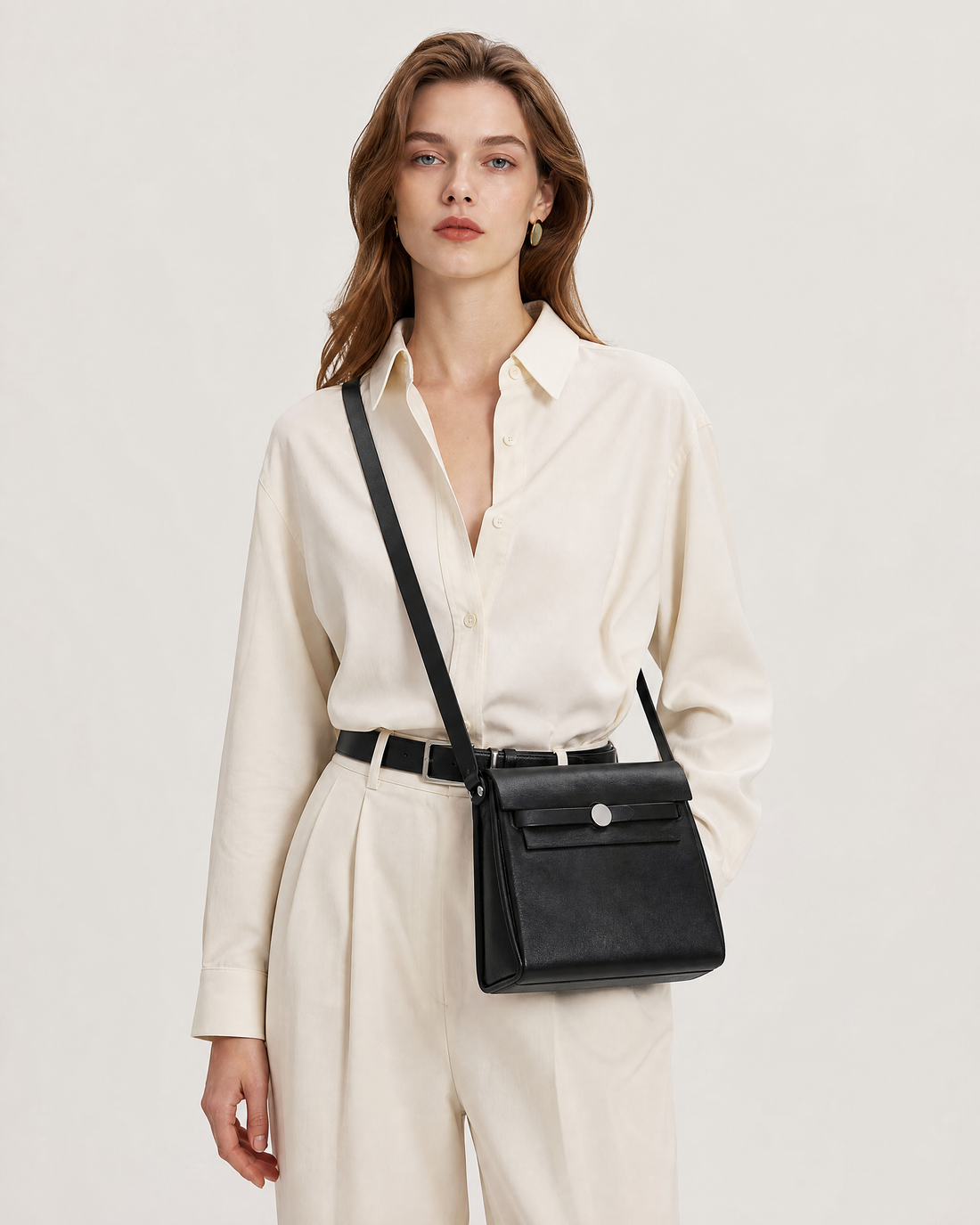 Vela Canvas Vertical Square Crossbody Bag