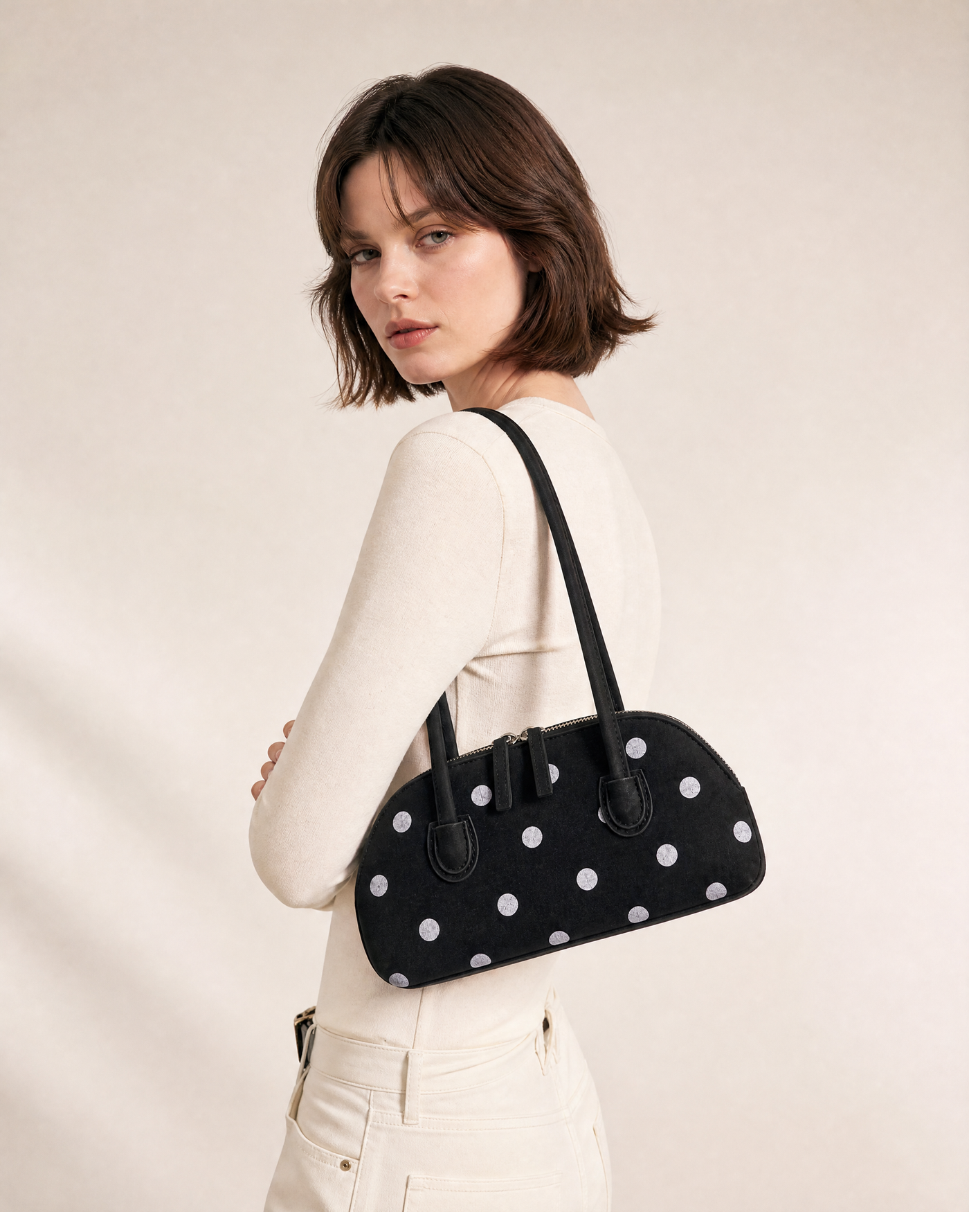 Cleo Polka Dot Boston Underarm Bag