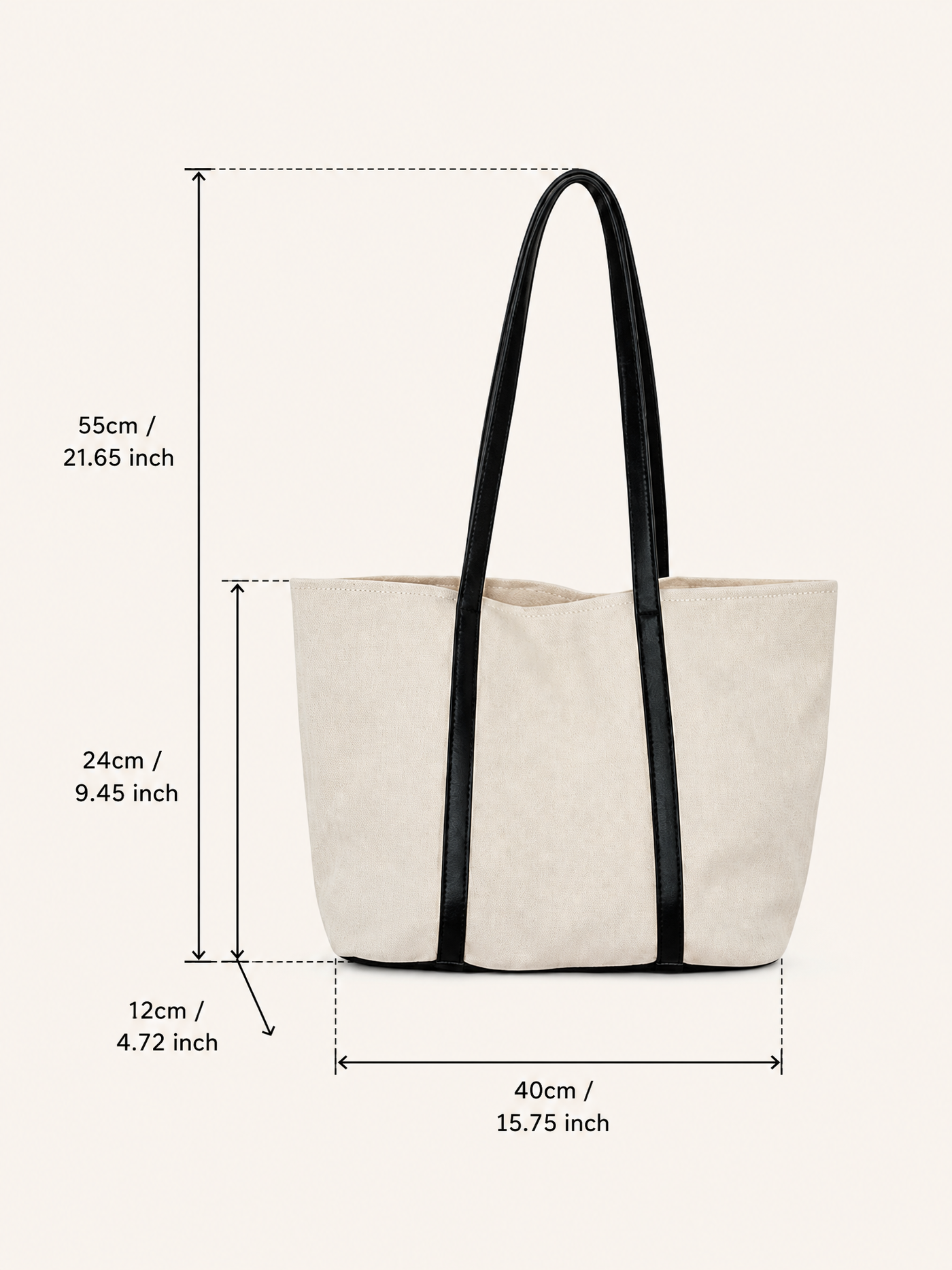 Large Canvas Shoulder Tote Bag – Lightweight Everyday Handbag with Magnetic Buckle