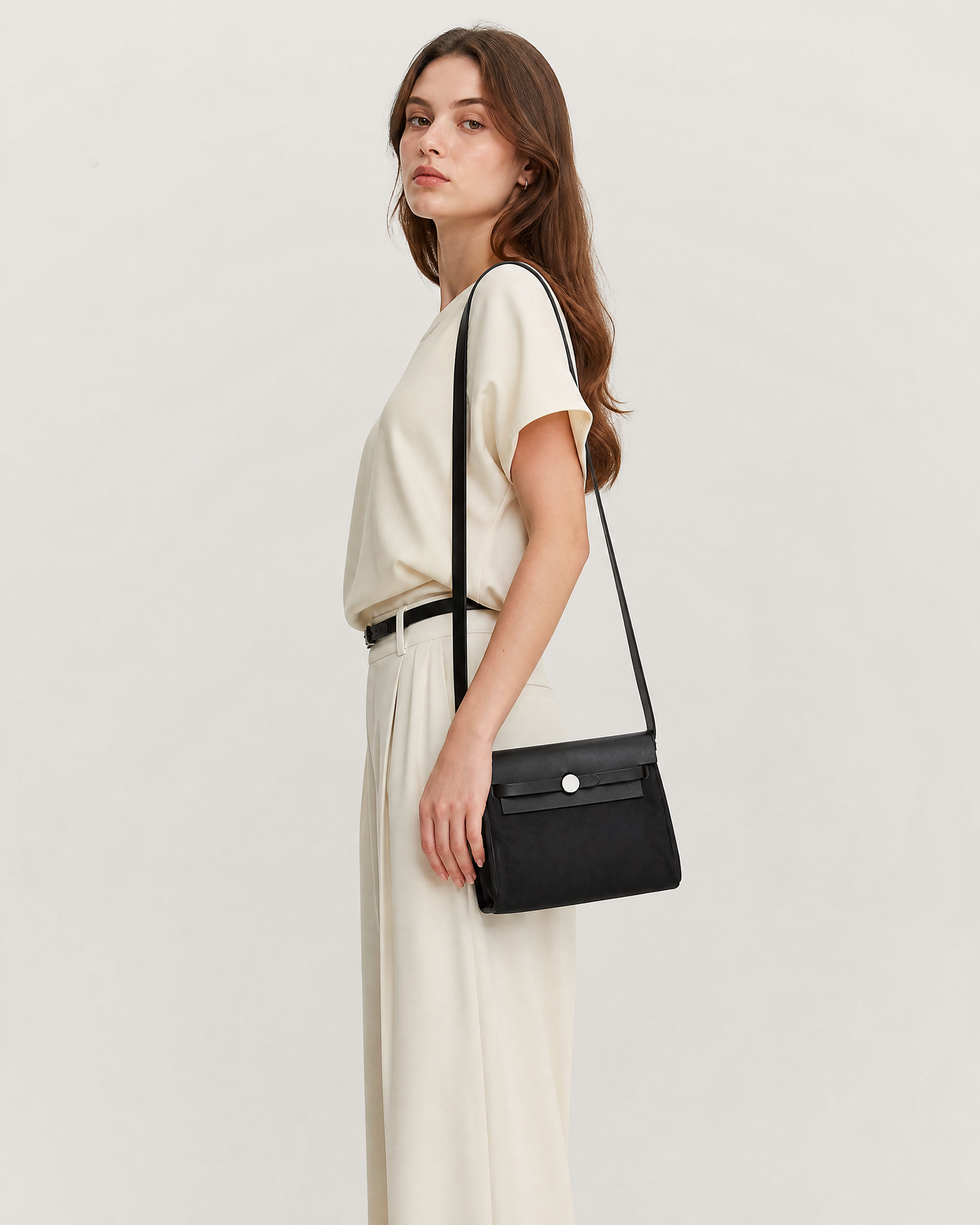 Vela Canvas Vertical Square Crossbody Bag