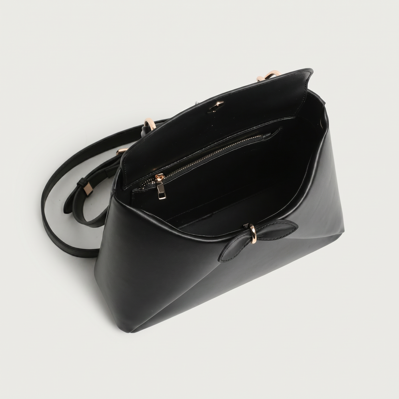 Mila Fold Front Vegan Leather Shoulder Bag