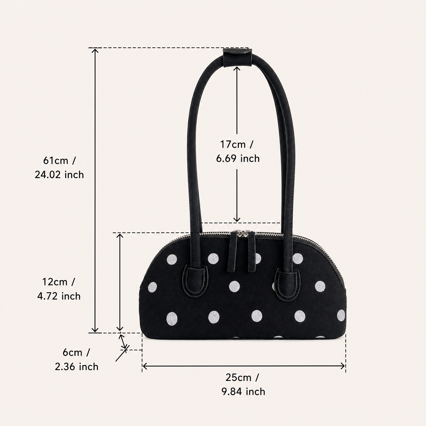 Cleo Polka Dot Boston Underarm Bag
