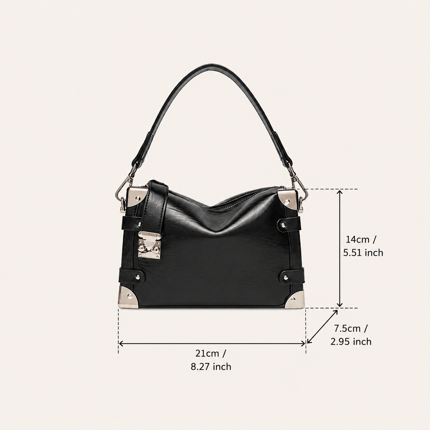 Nina Vegan Leather Underarm Box Bag