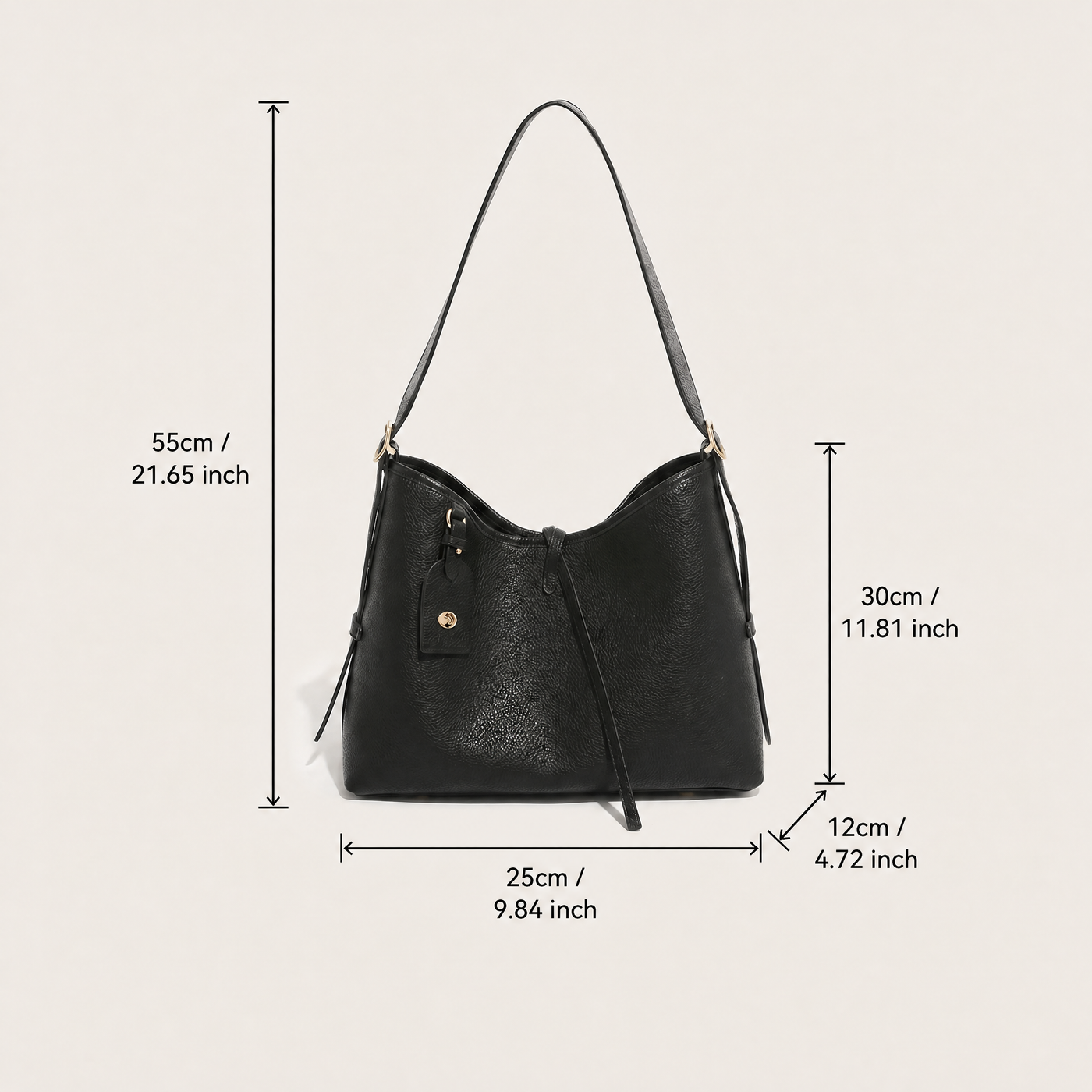 Maya Pebbled Bucket Shoulder Bag