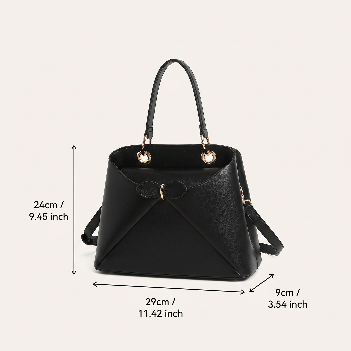 Mila Fold Front Vegan Leather Shoulder Bag