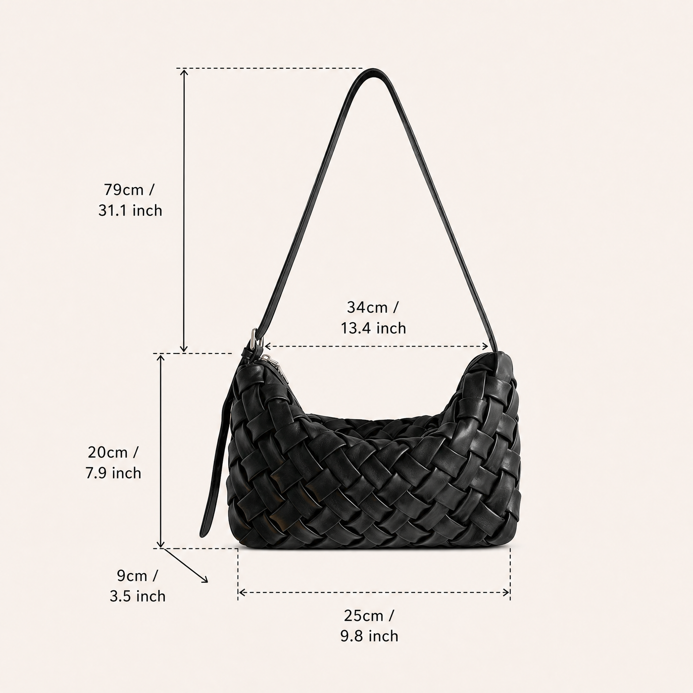 Handmade PU Braided Woven Shoulder Bag