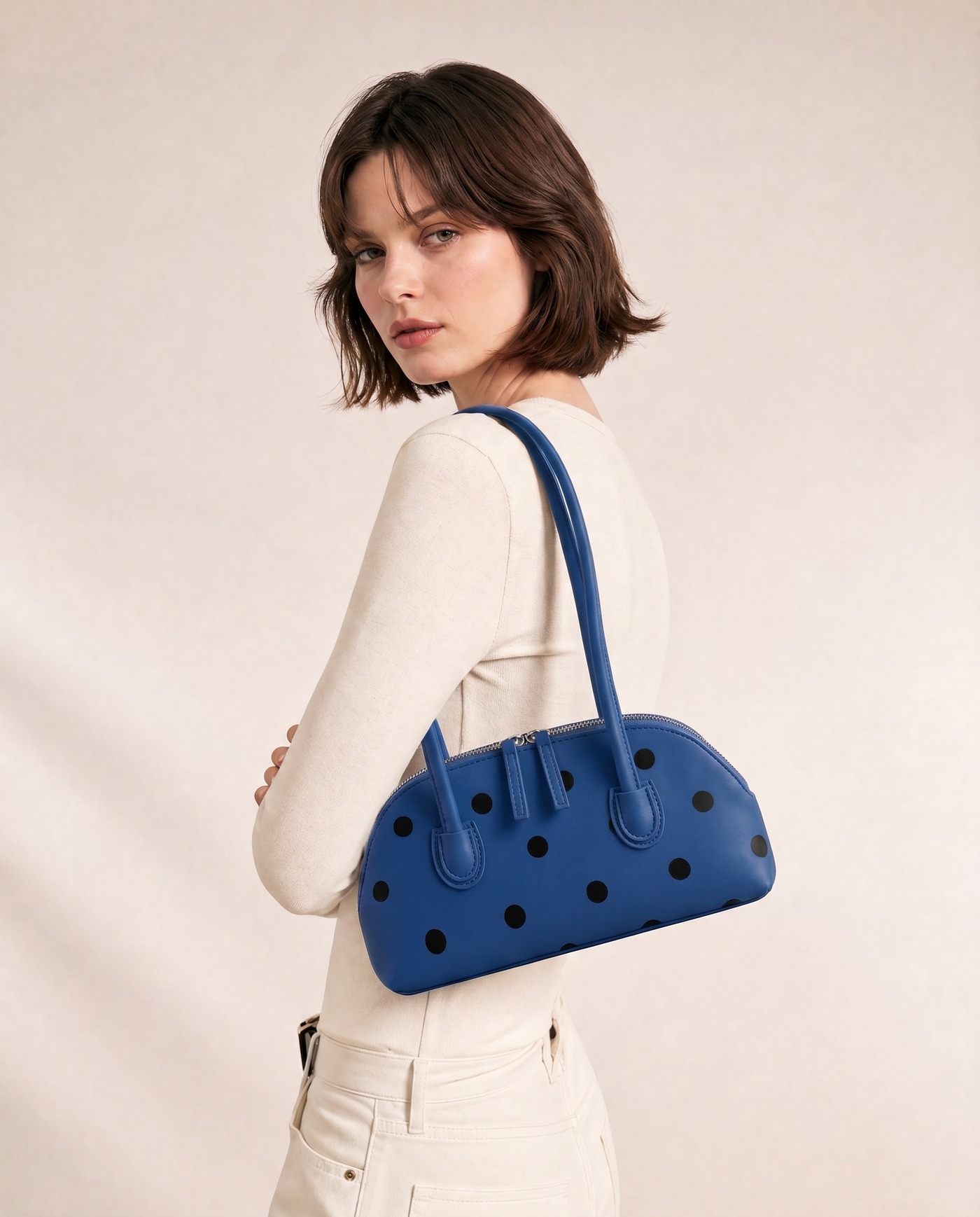 Cleo Polka Dot Boston Underarm Bag