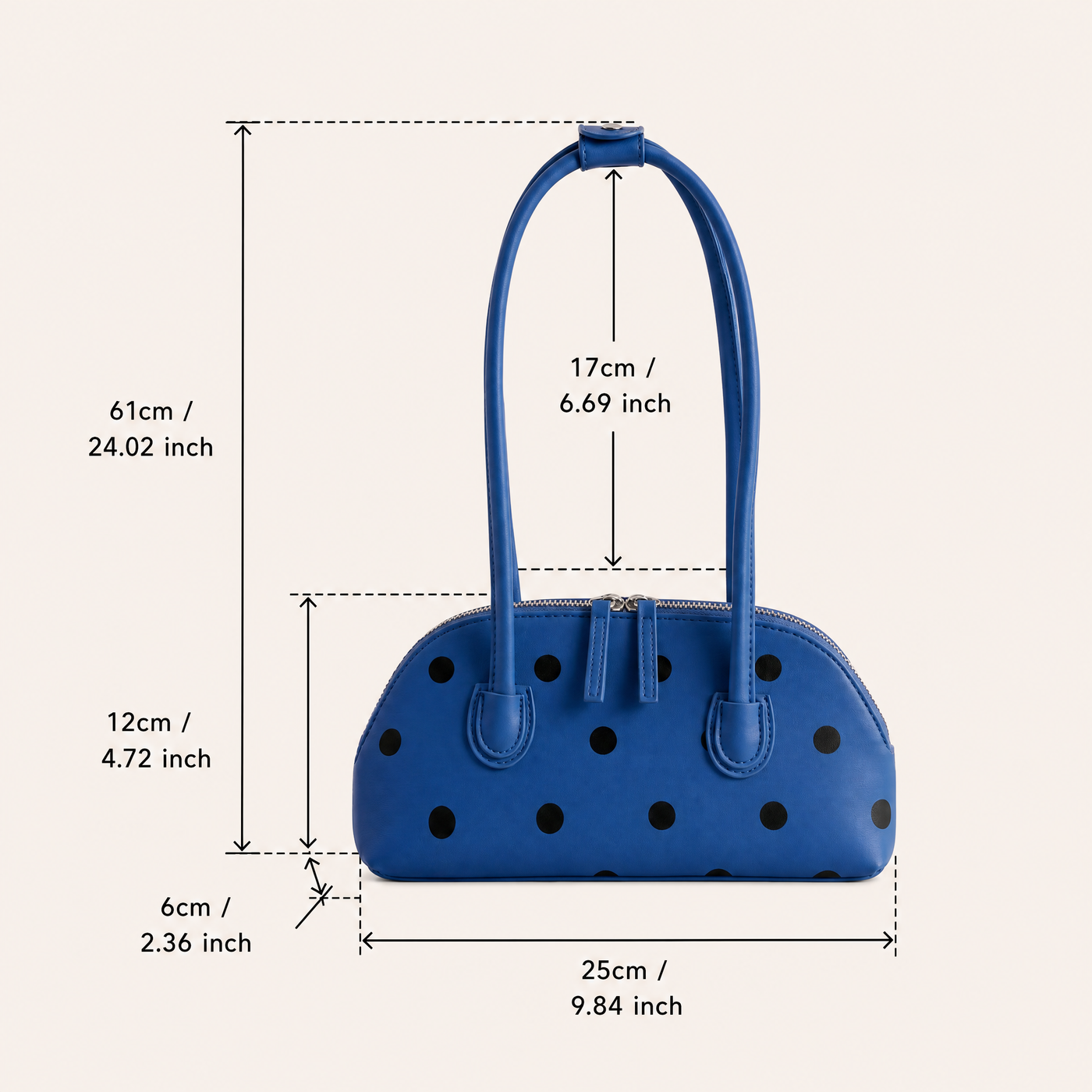 Cleo Polka Dot Boston Underarm Bag