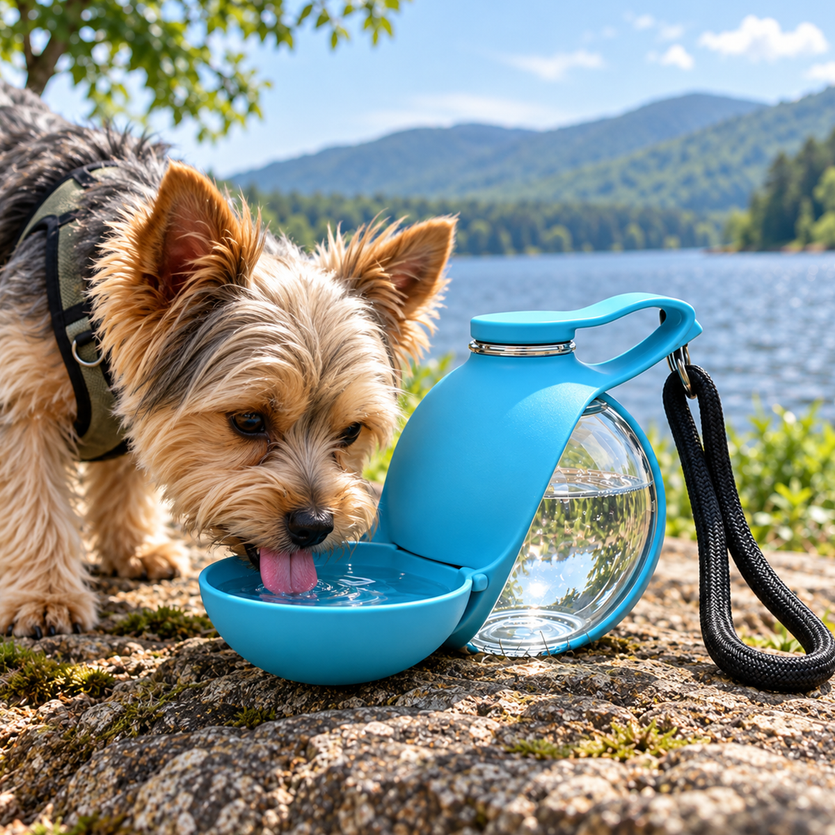 Product view: blue Portable pet water bottle, style 2, image 9