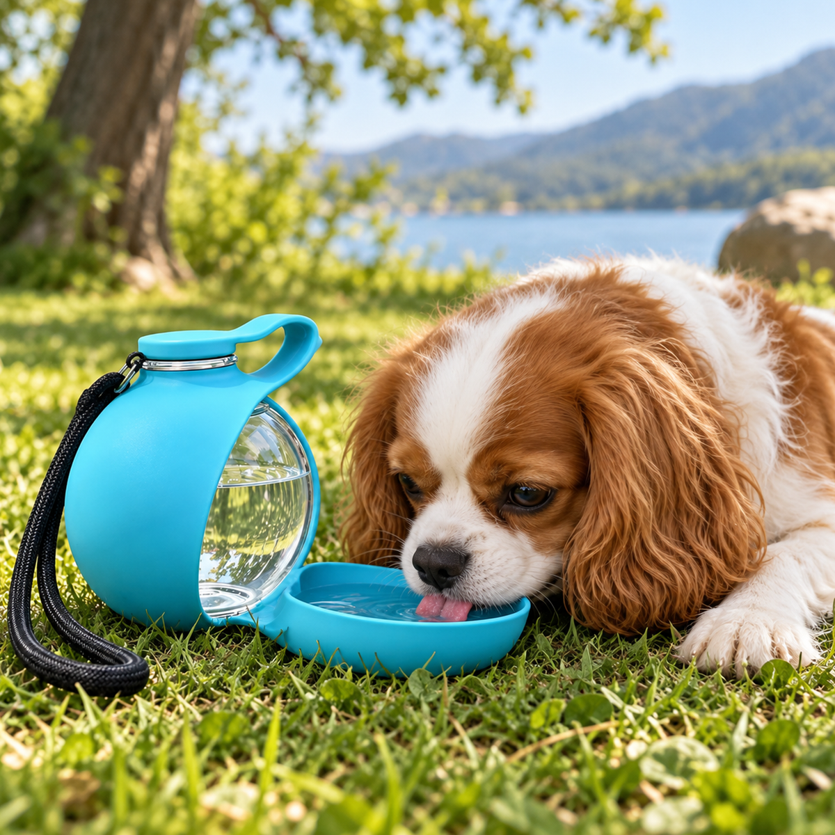 Product view: blue Portable pet water bottle, style 2, image 10
