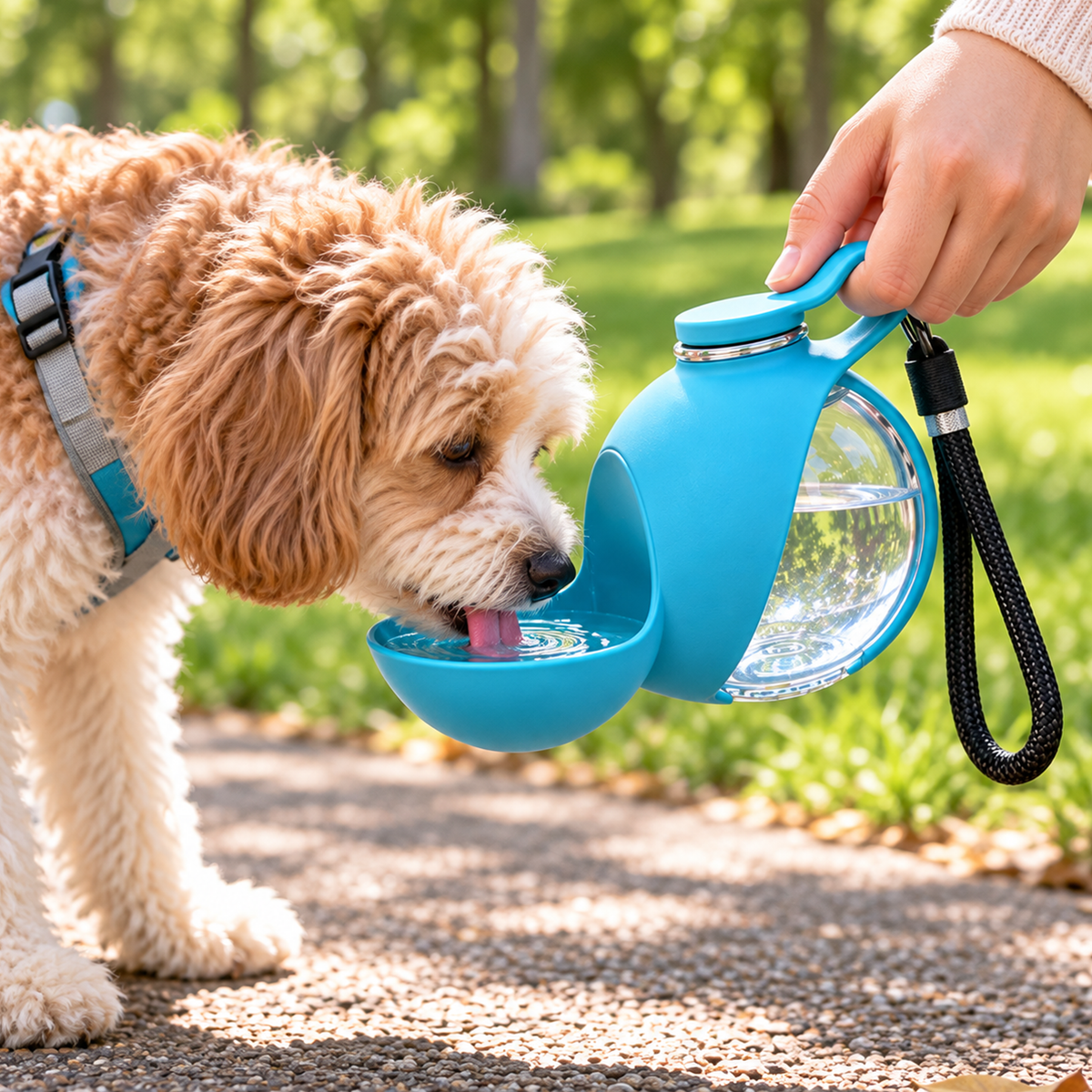 Product view: blue Portable pet water bottle, style 2, image 11