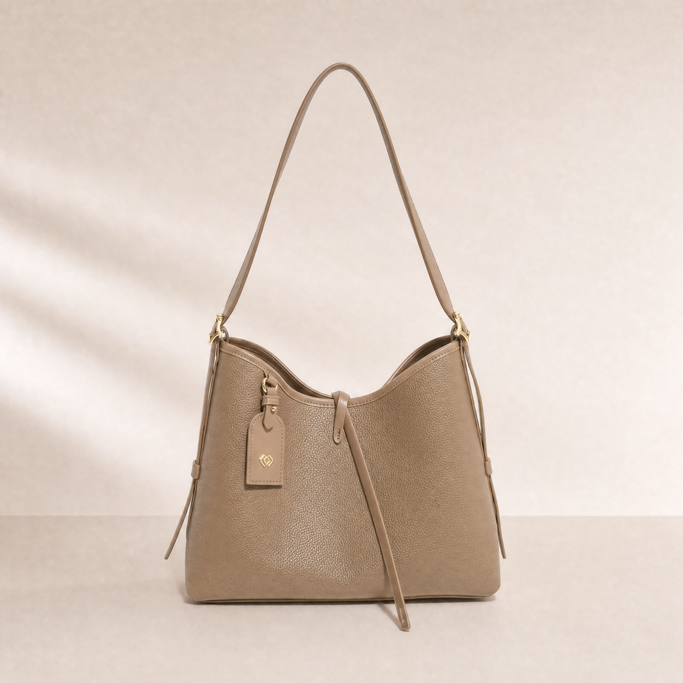 Maya Pebbled Bucket Shoulder Bag